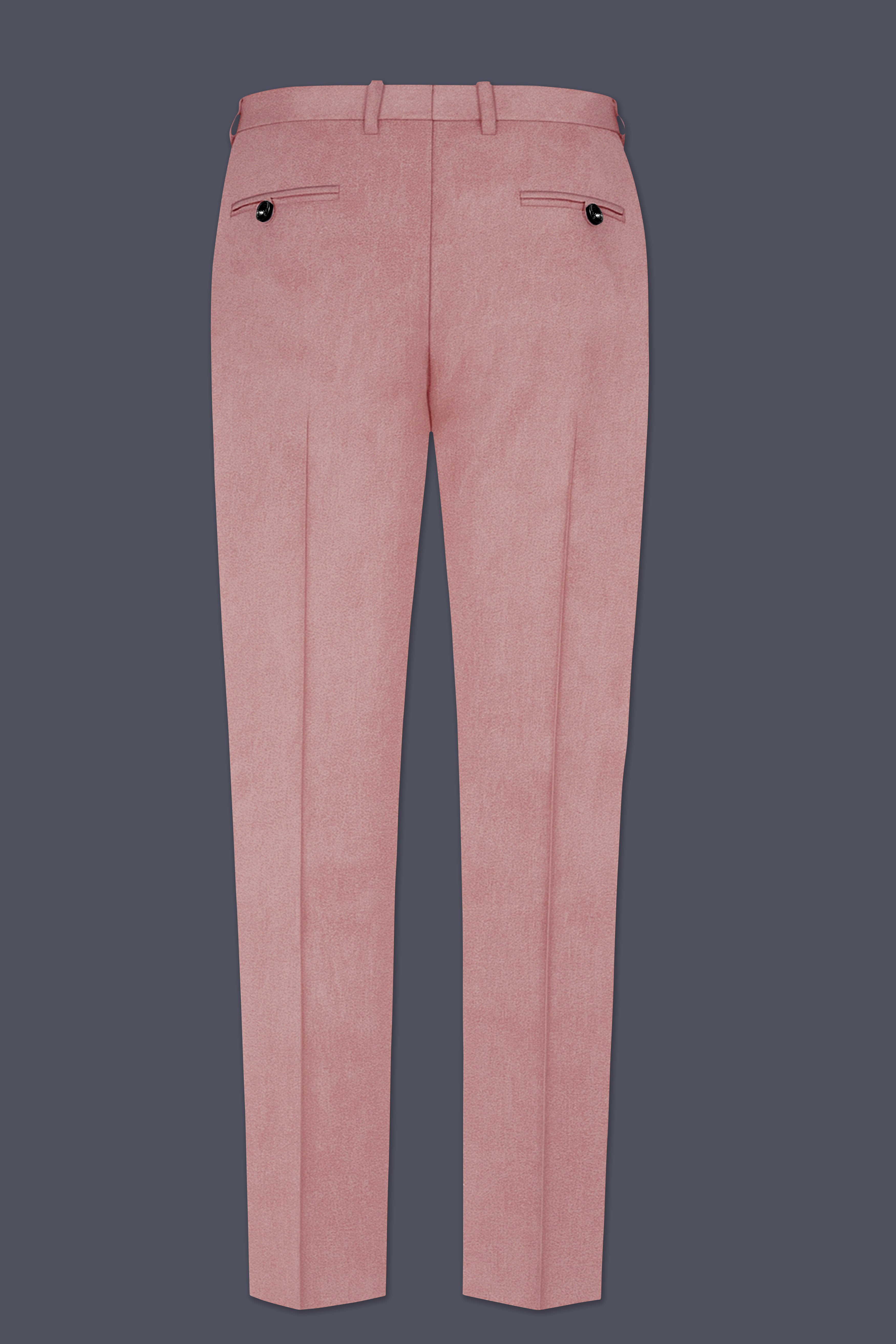 Rosivell-Oriental Peach Velvet Peak Lapel Tuxedo Suit