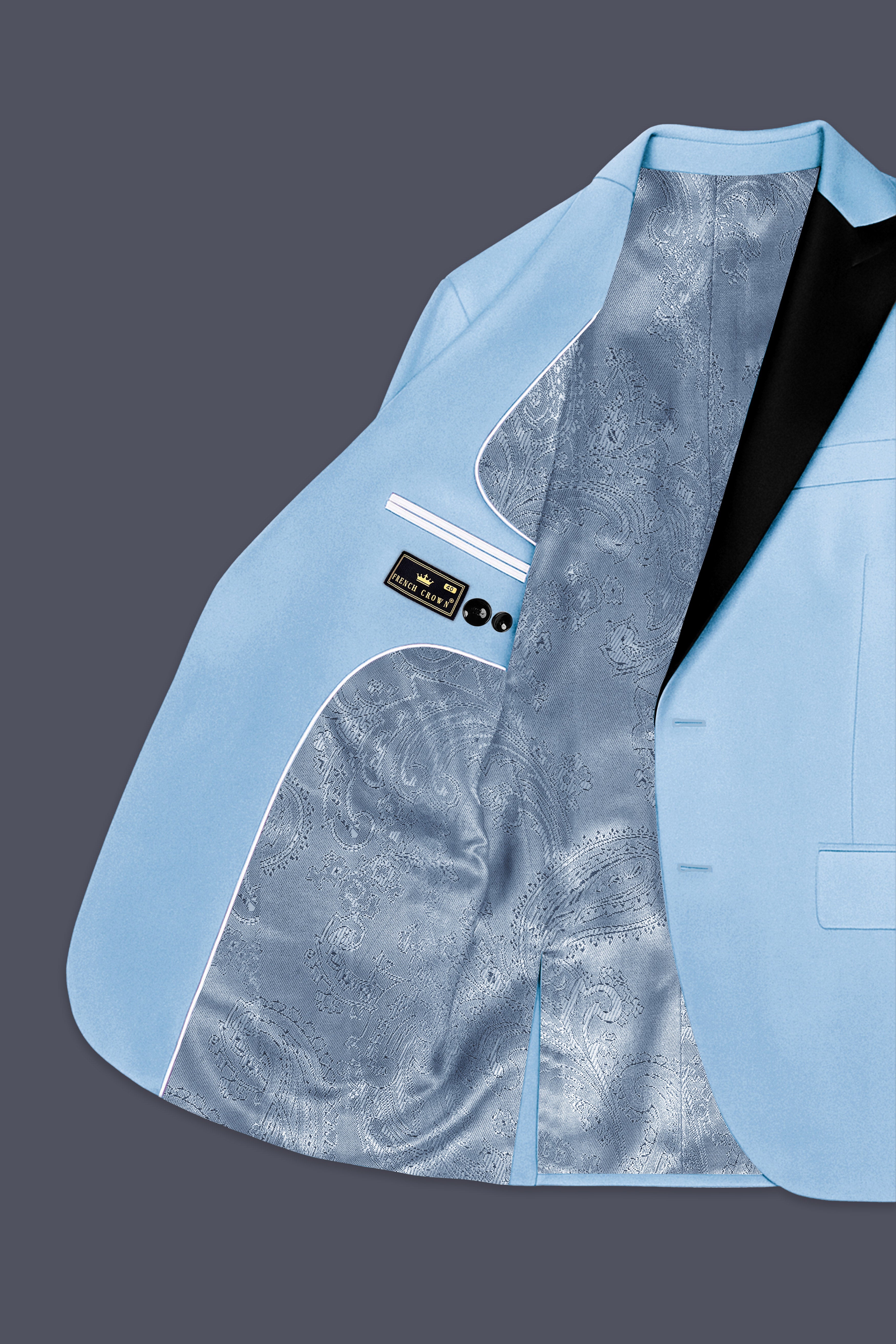 Velairis-Spindle Blue Velvet Peak Lapel Tuxedo Suit