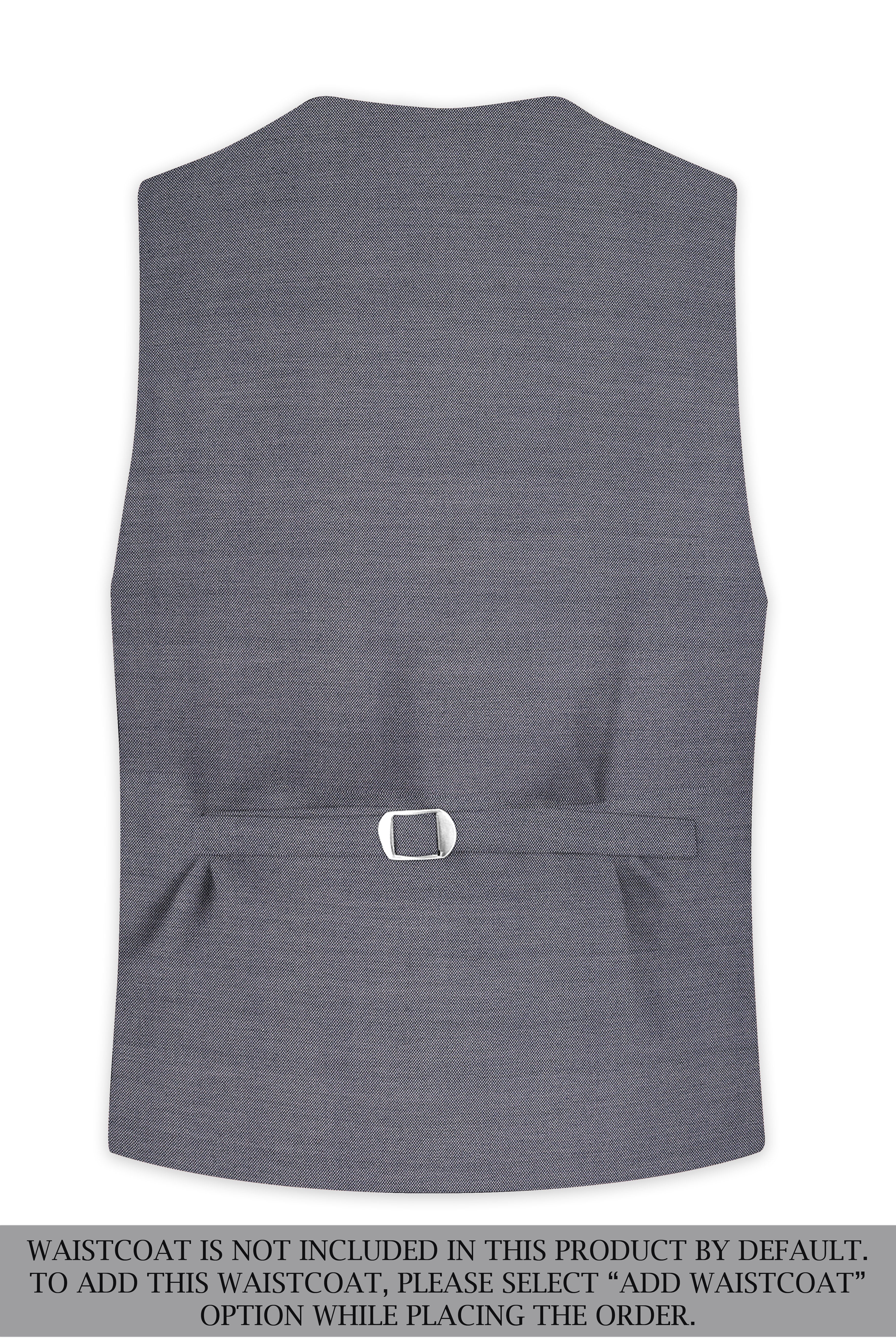 Herrivell-Martinique Blue Herringbone Textured Wool Rich Single Breasted Suit