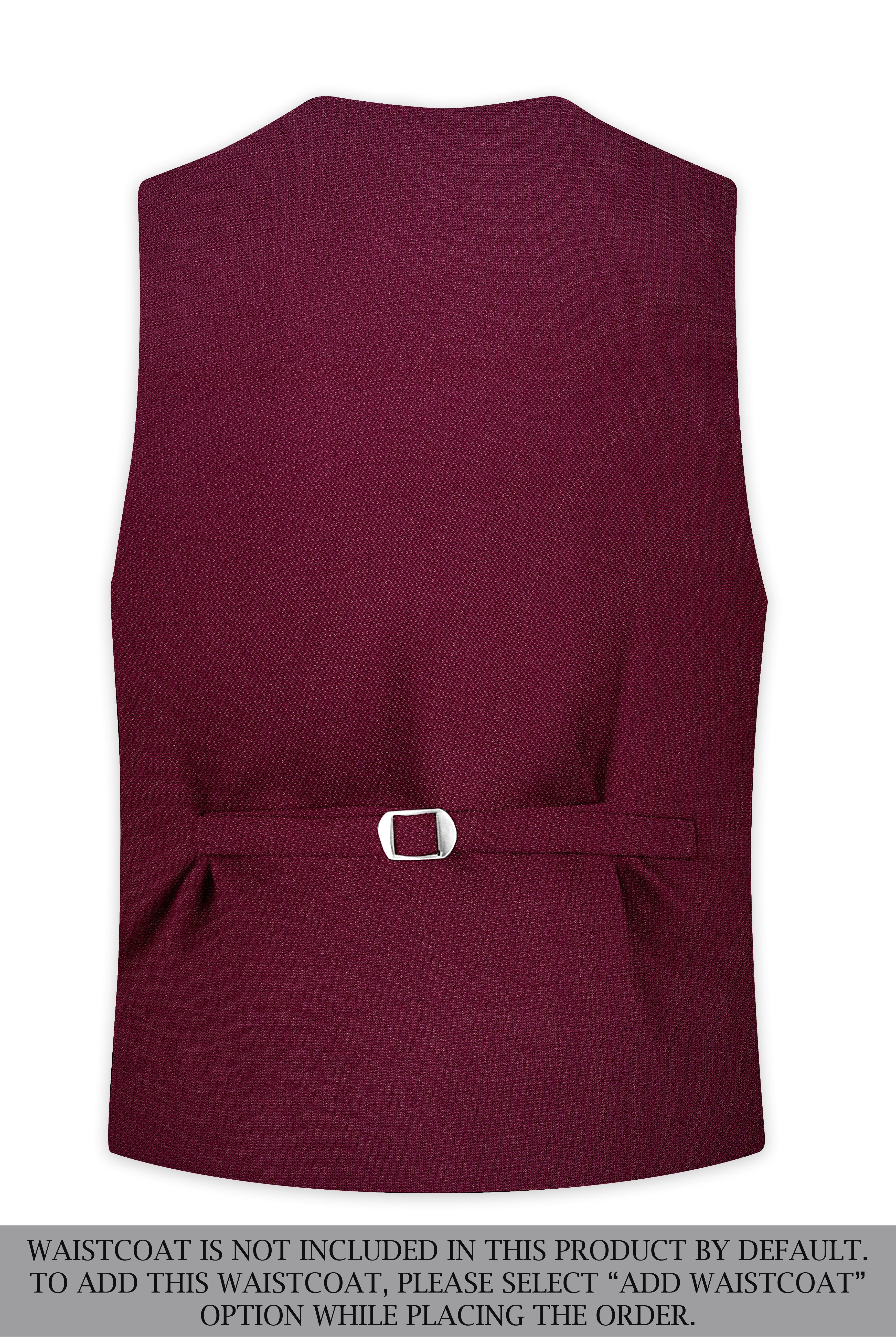 Marcrest-Castro Maroon Textured Wool Rich Single Breasted Suit