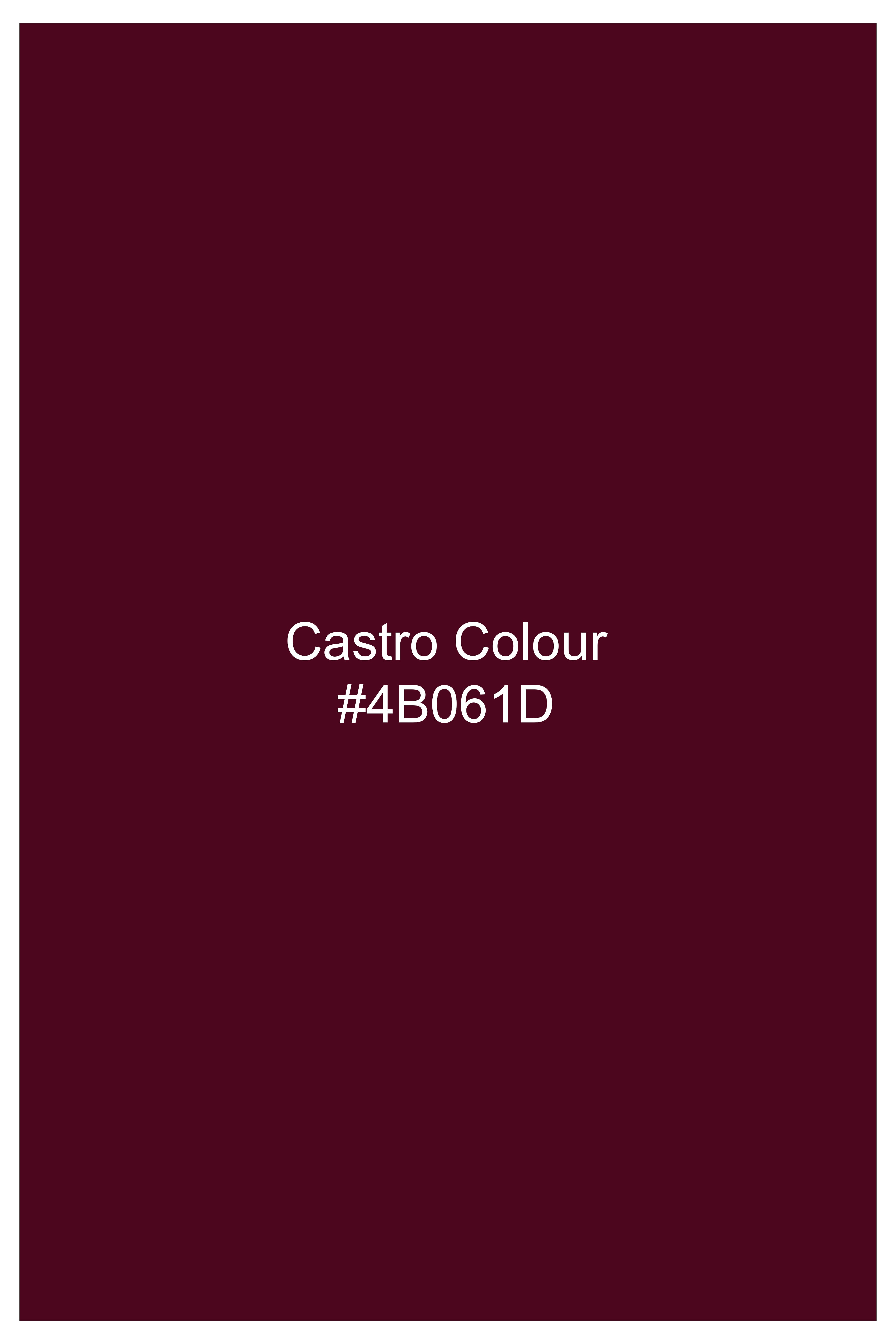 Marcrest-Castro Maroon Textured Wool Rich Single Breasted Suit