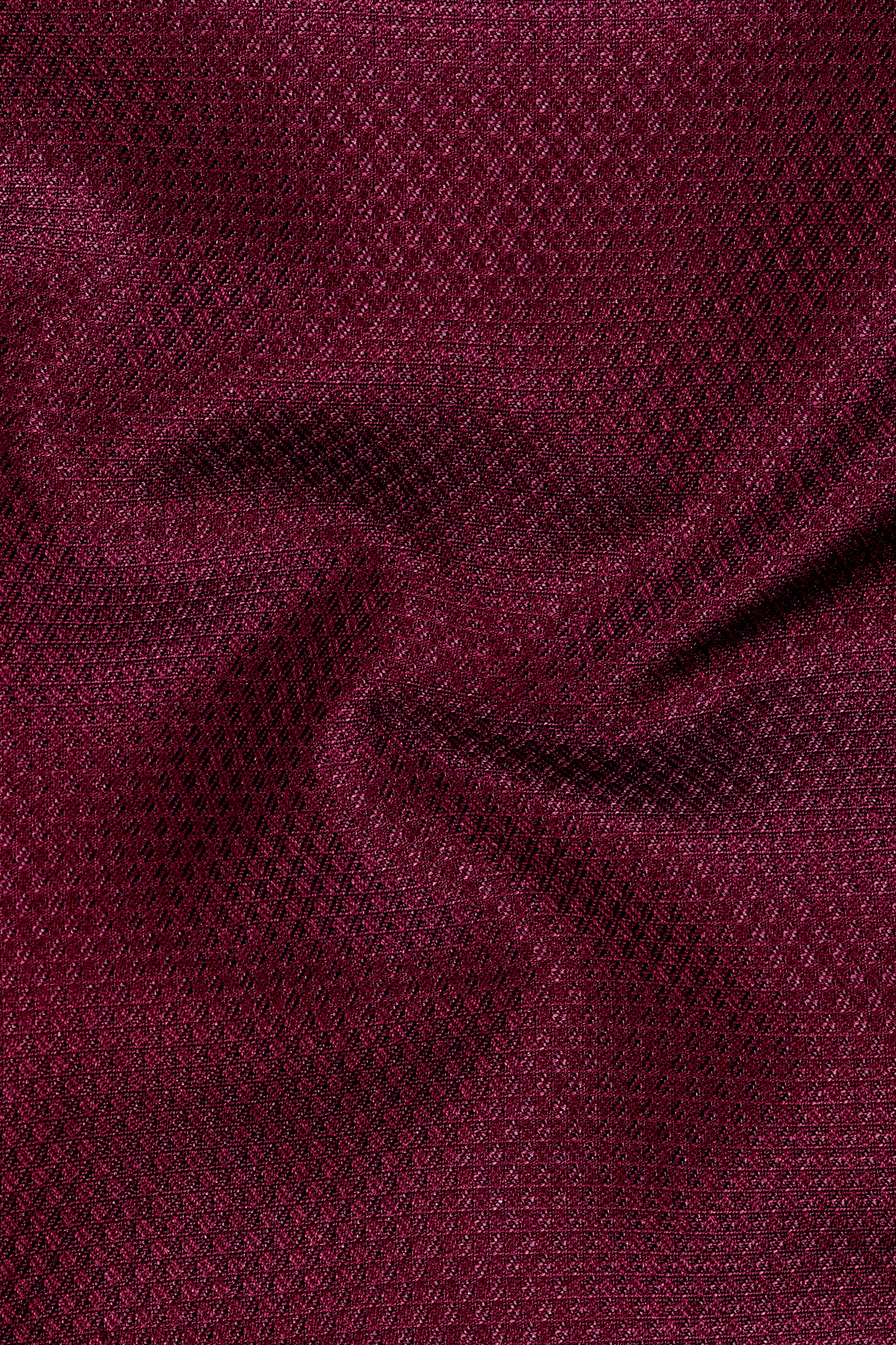 Marcrest-Castro Maroon Textured Wool Rich Single Breasted Suit