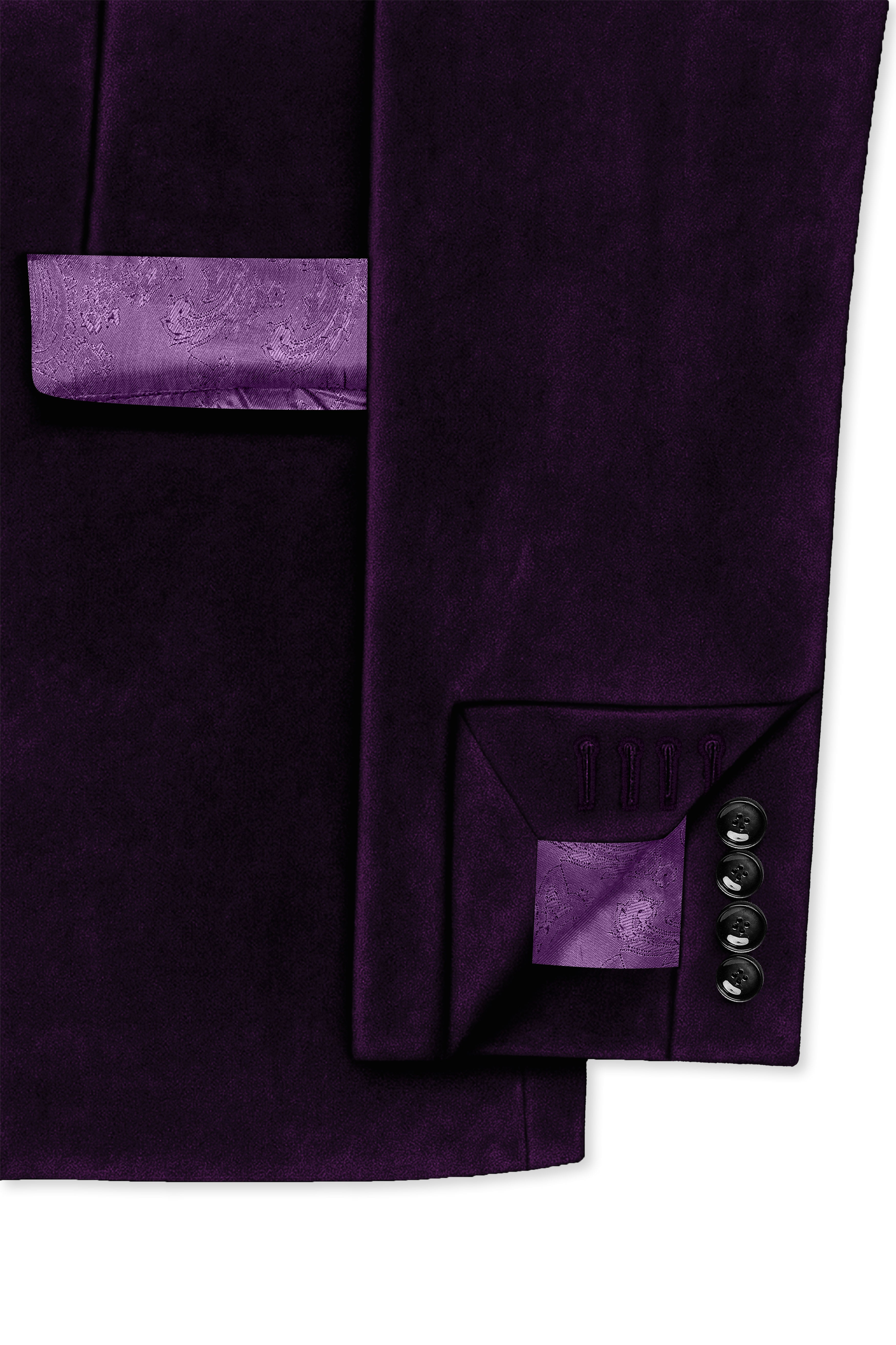 Purvella-Rasin Purple Velvet Peak Lapel Tuxedo Suit