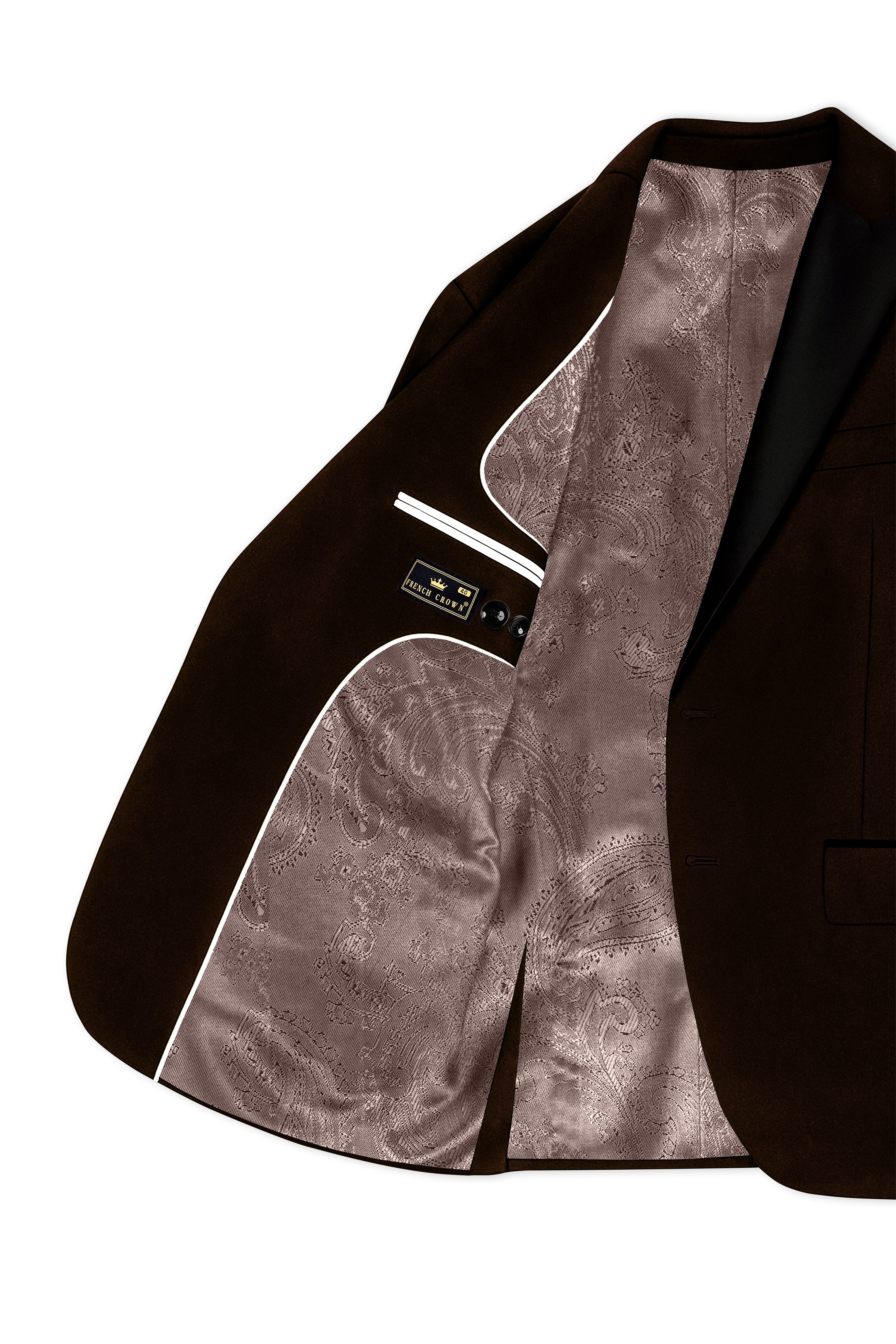 Fumivell-Asphalt Brown Velvet Peak Lapel Tuxedo Suit