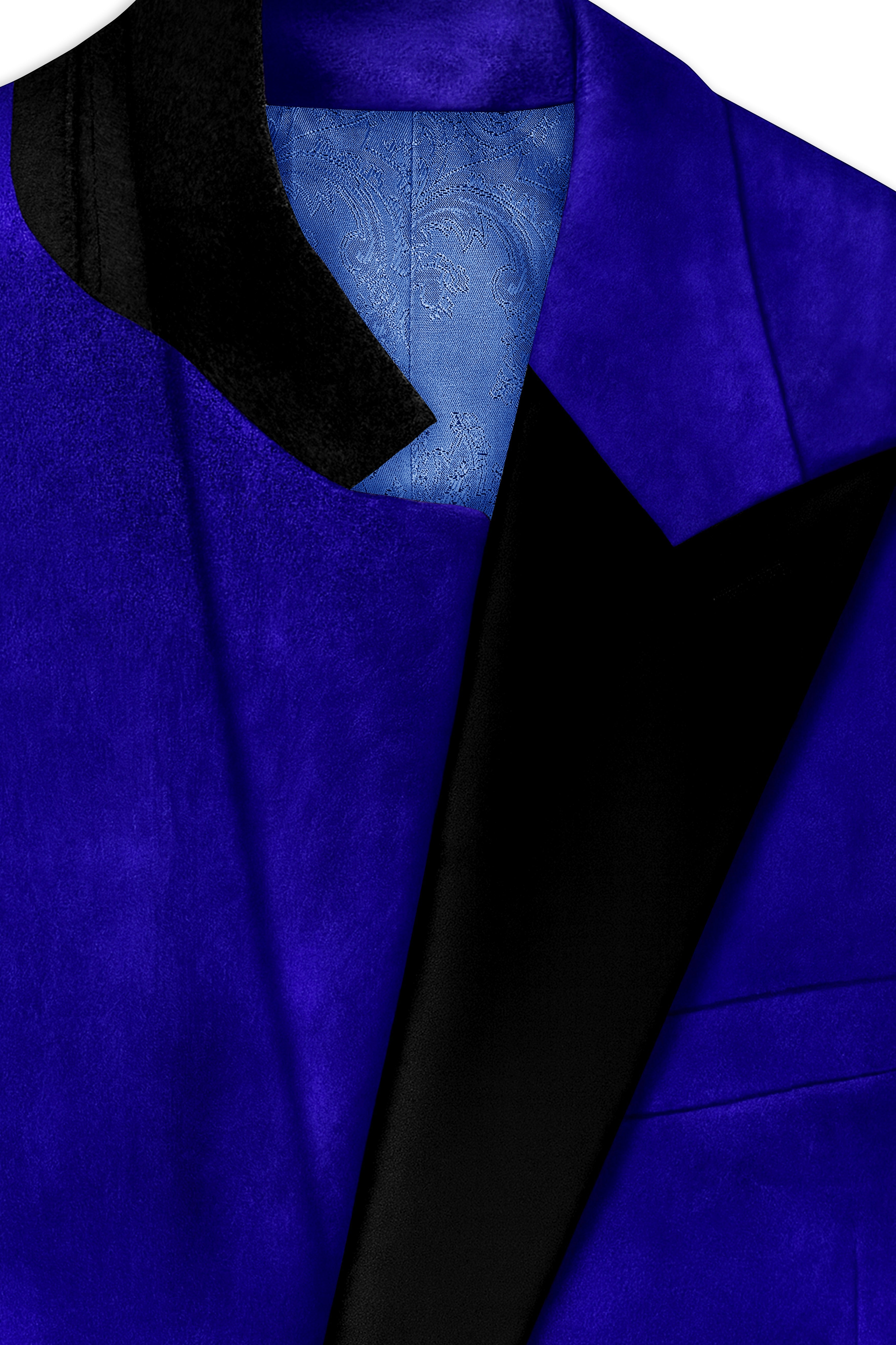 Blucrest-Ultramarine Blue Velvet Peak Lapel Tuxedo Suit