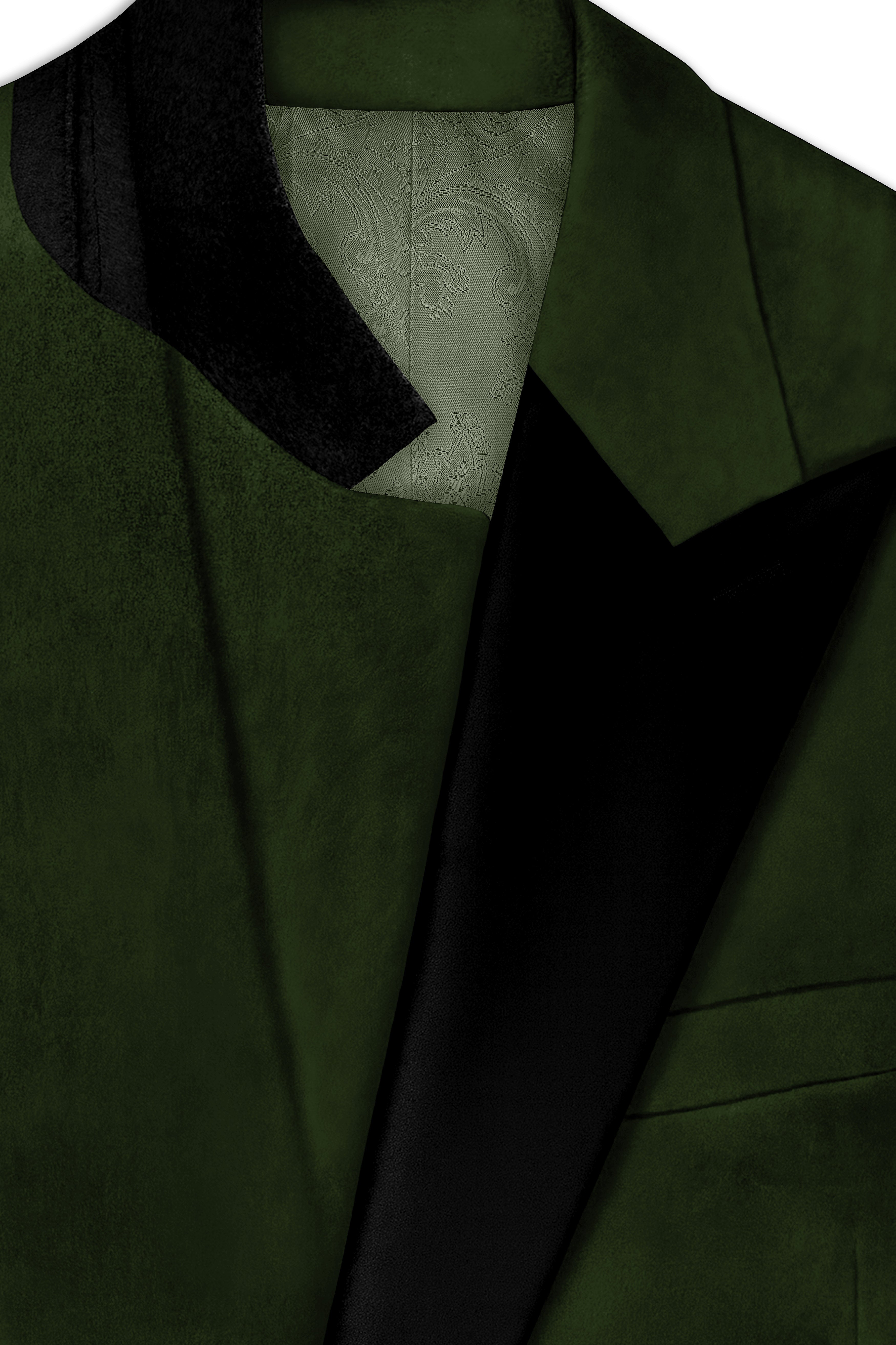 Velcadia-Acadia Green Velvet Peak Lapel Tuxedo Suit