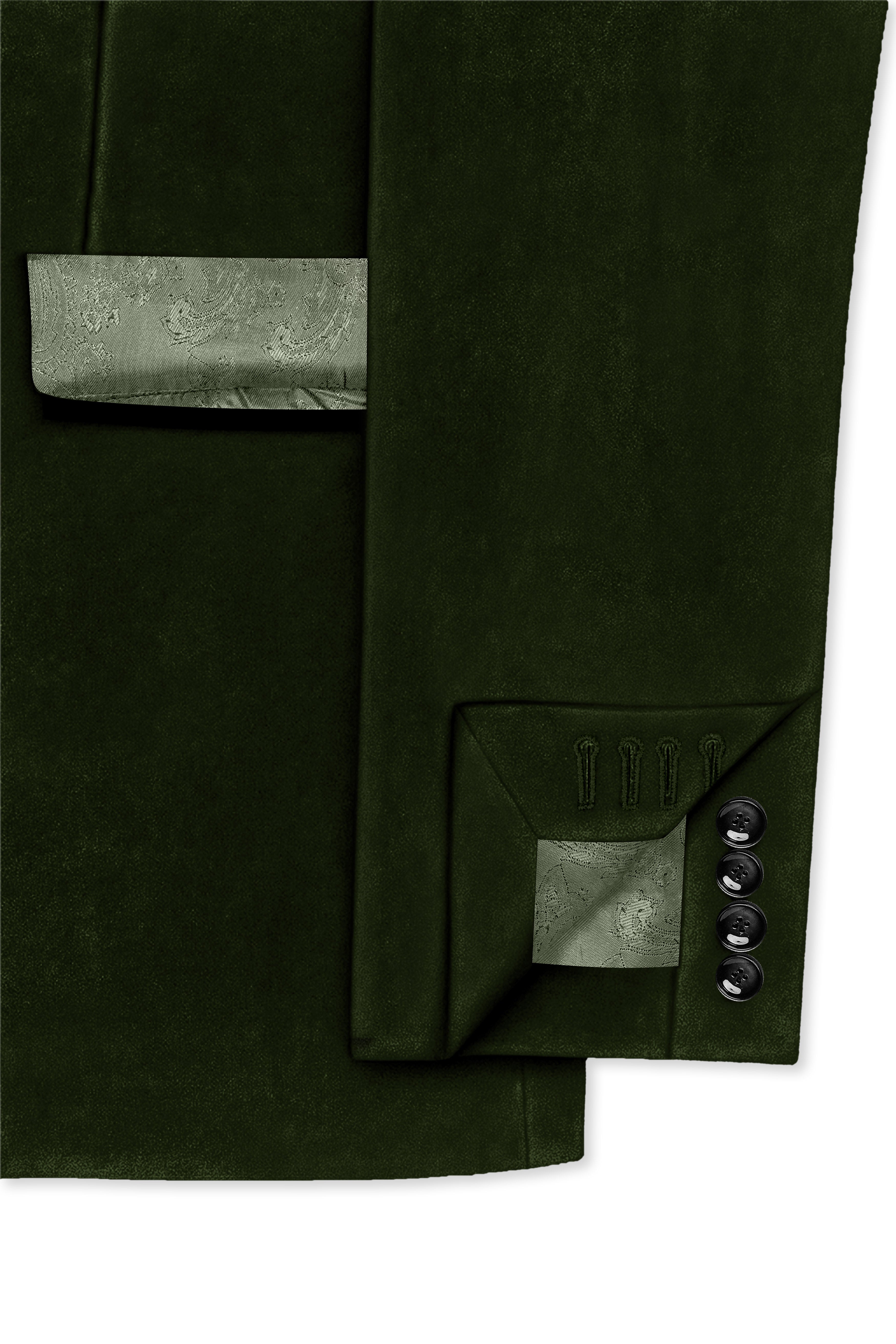 Velcadia-Acadia Green Velvet Peak Lapel Tuxedo Suit