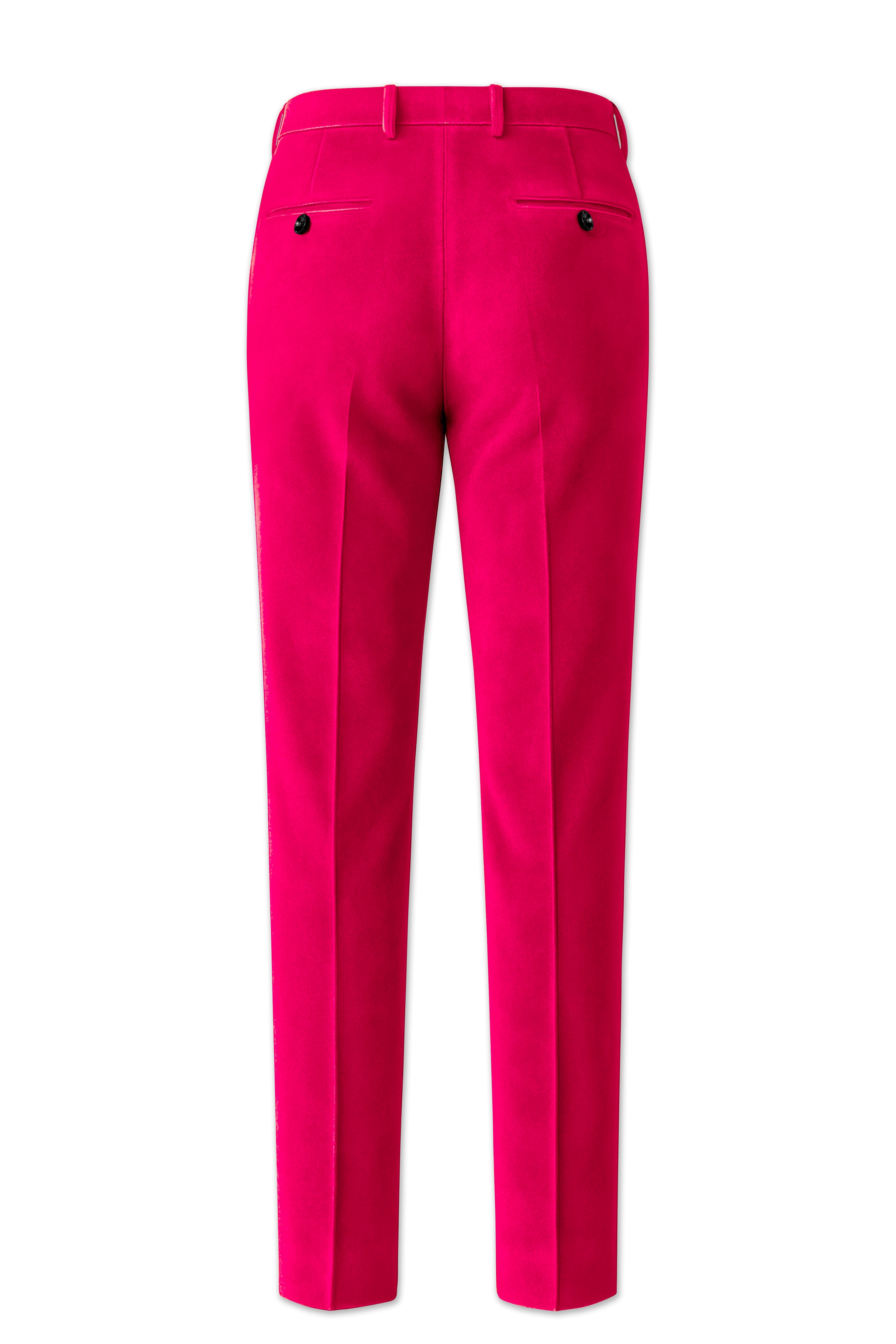 Shivelle-Shiraz Pink Velvet Peak Lapel Tuxedo Suit
