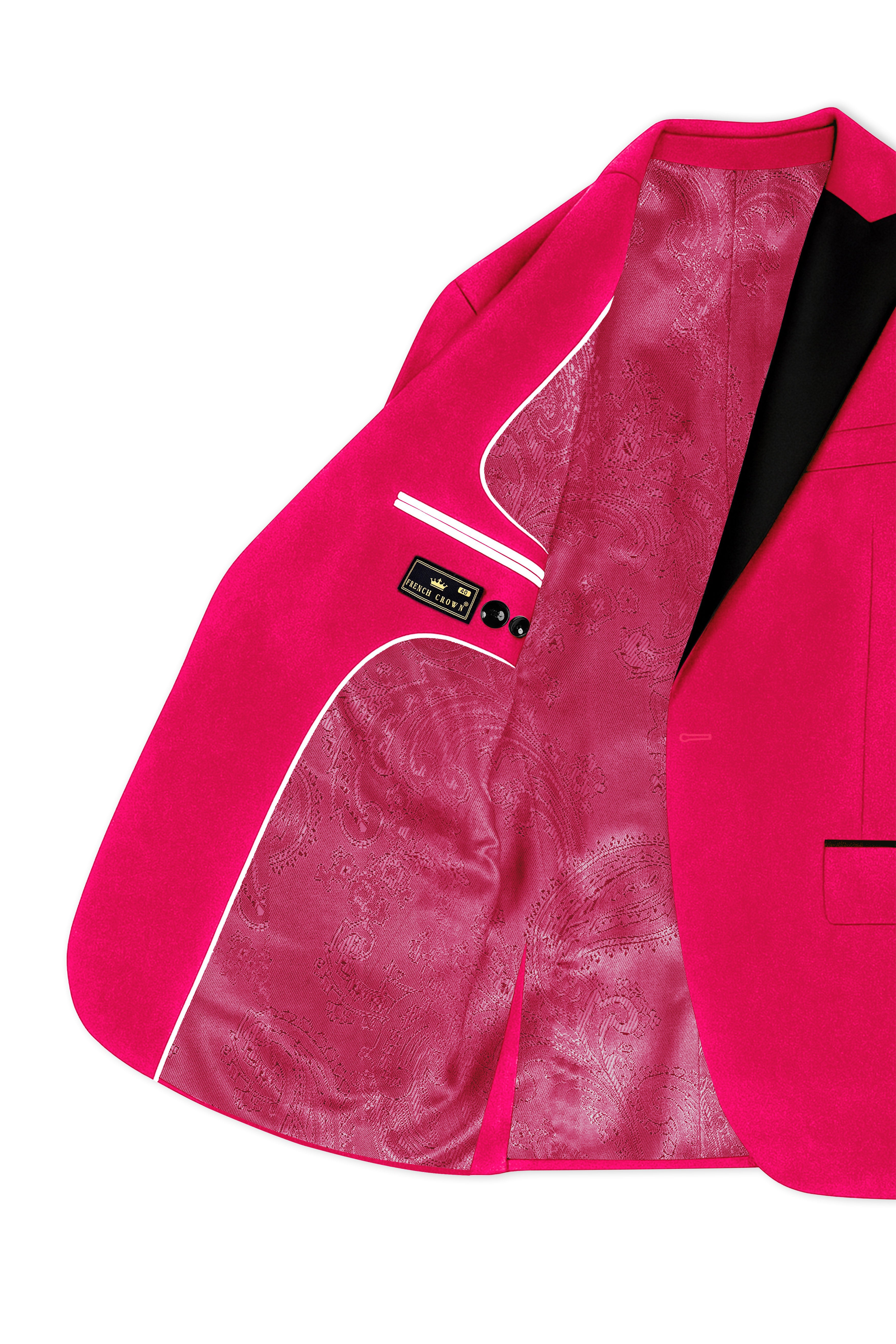 Shivelle-Shiraz Pink Velvet Peak Lapel Tuxedo Suit