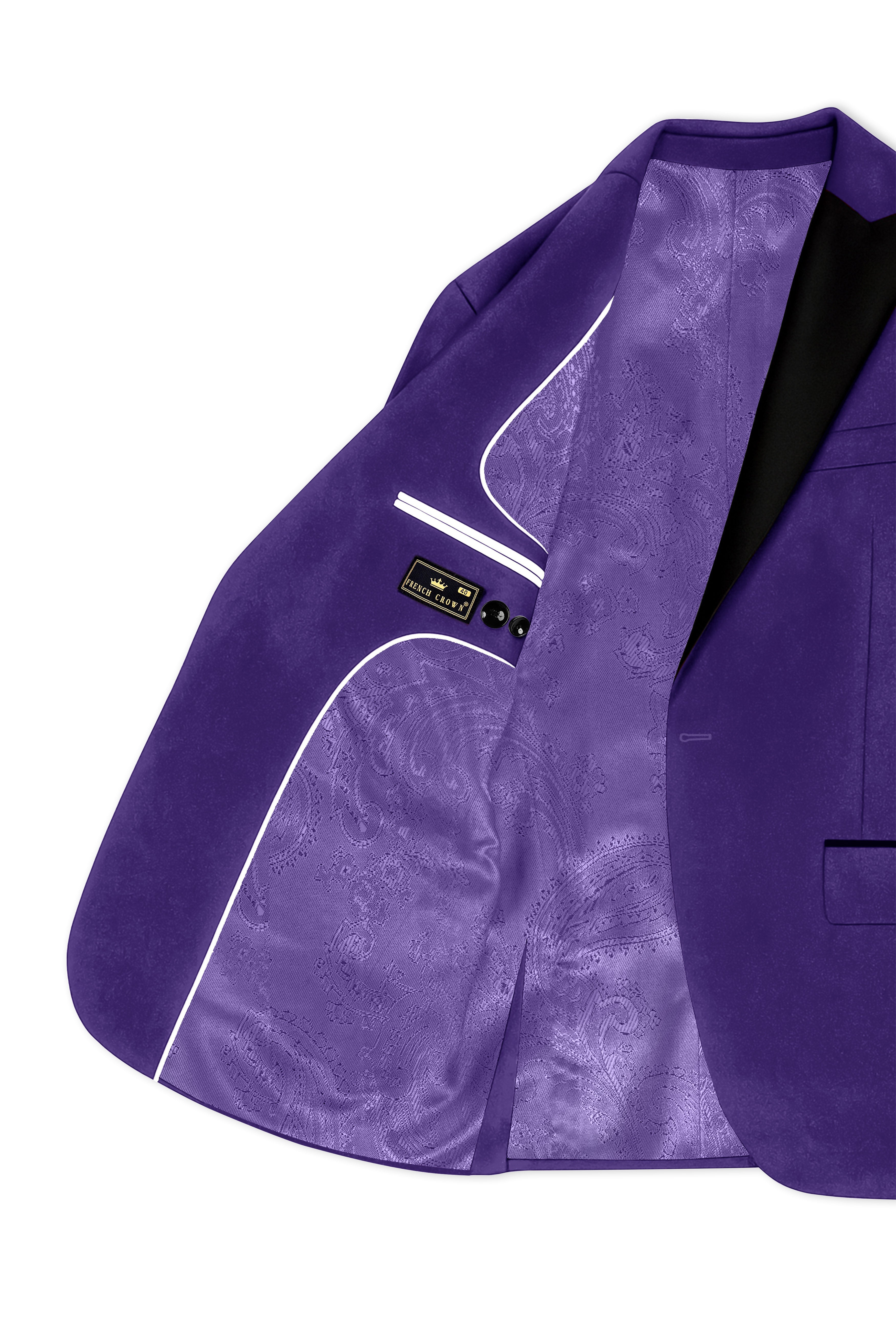 Velaris-Jacarta Purple Velvet Peak Lapel Tuxedo Suit