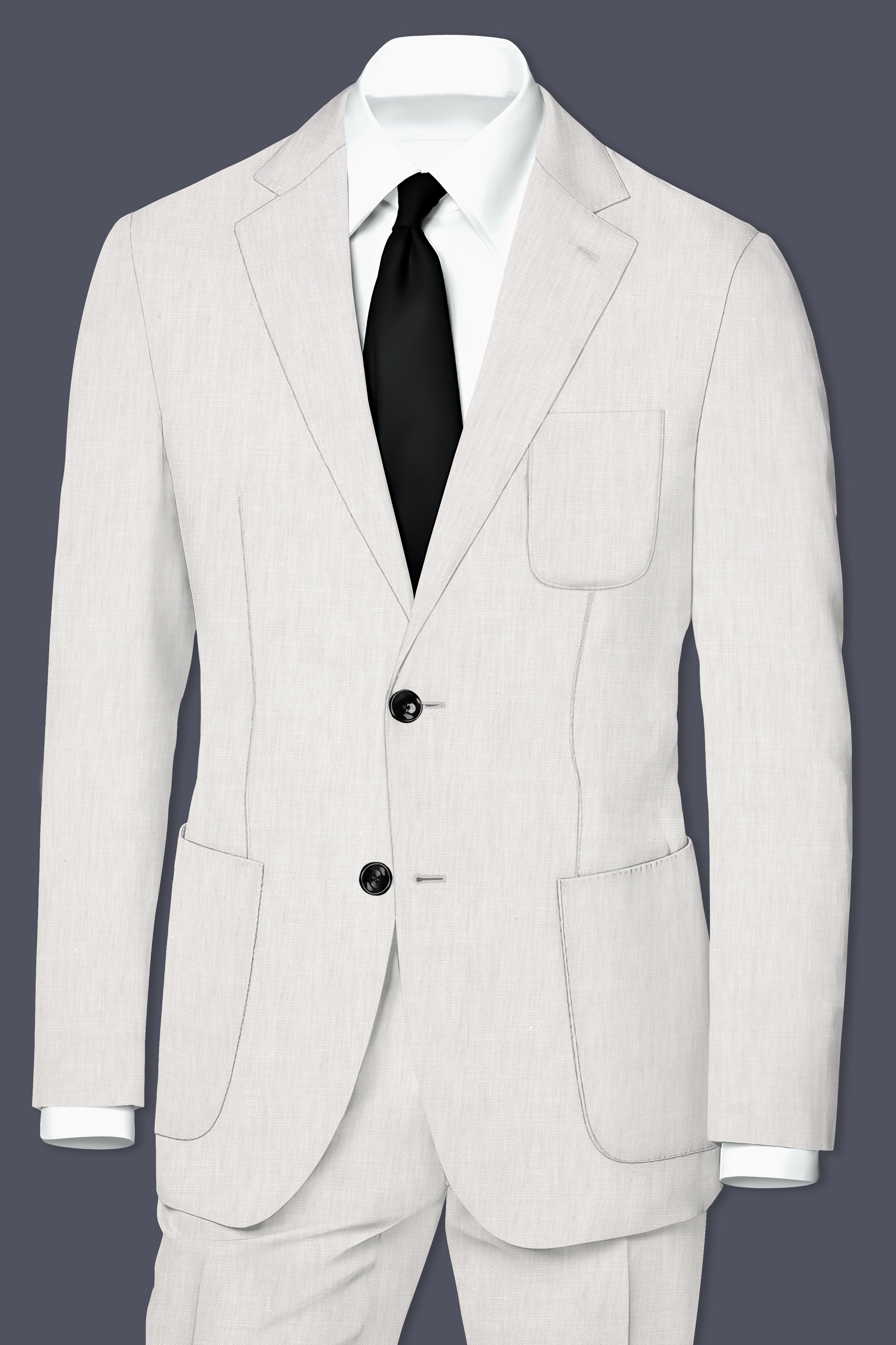 Ivovira-Amour Cream Premium Cotton Single Breasted Sports Suit