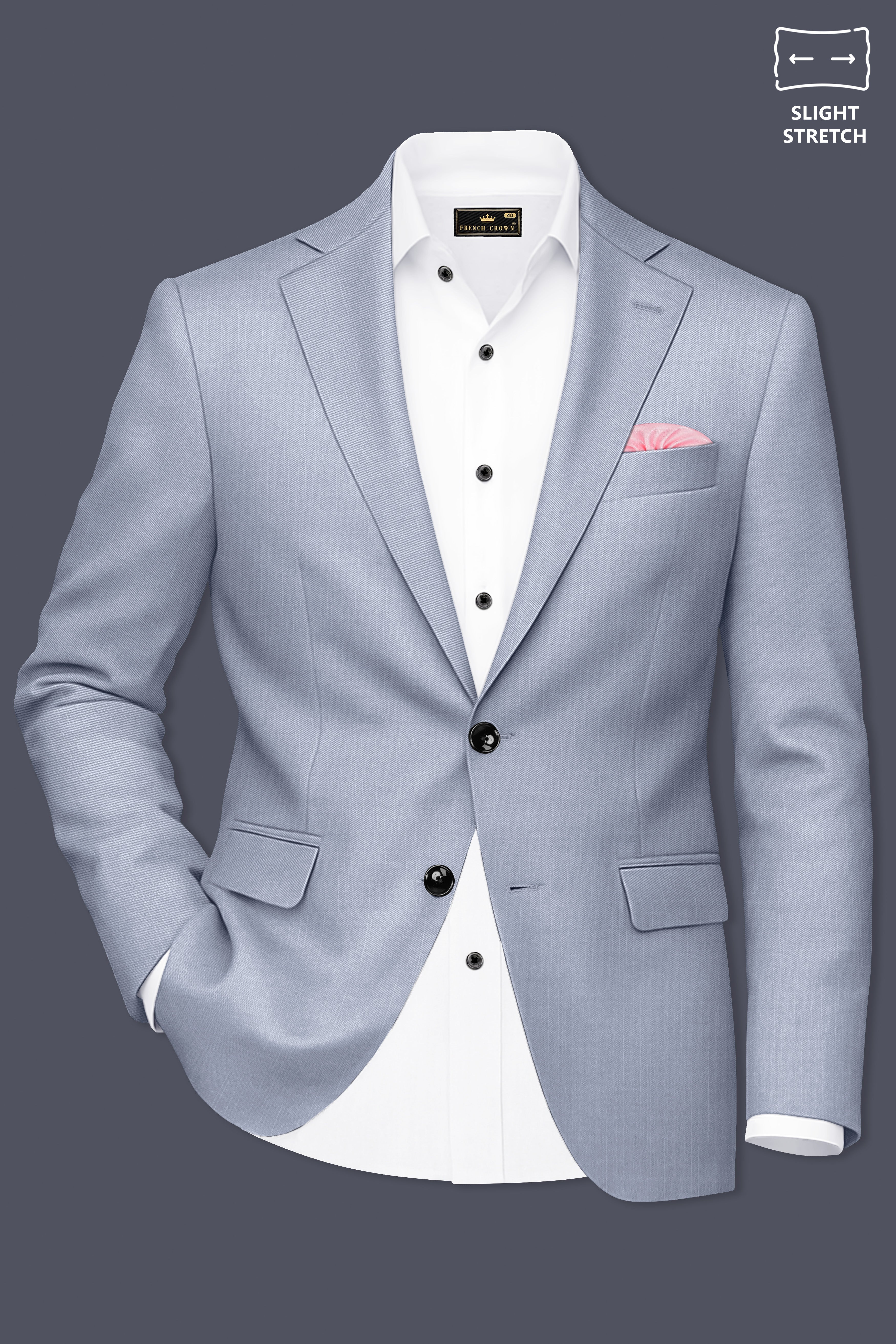 Mistivell-Mountain Mist Gray Wool Rich Single Breasted Stretchable traveler Suit