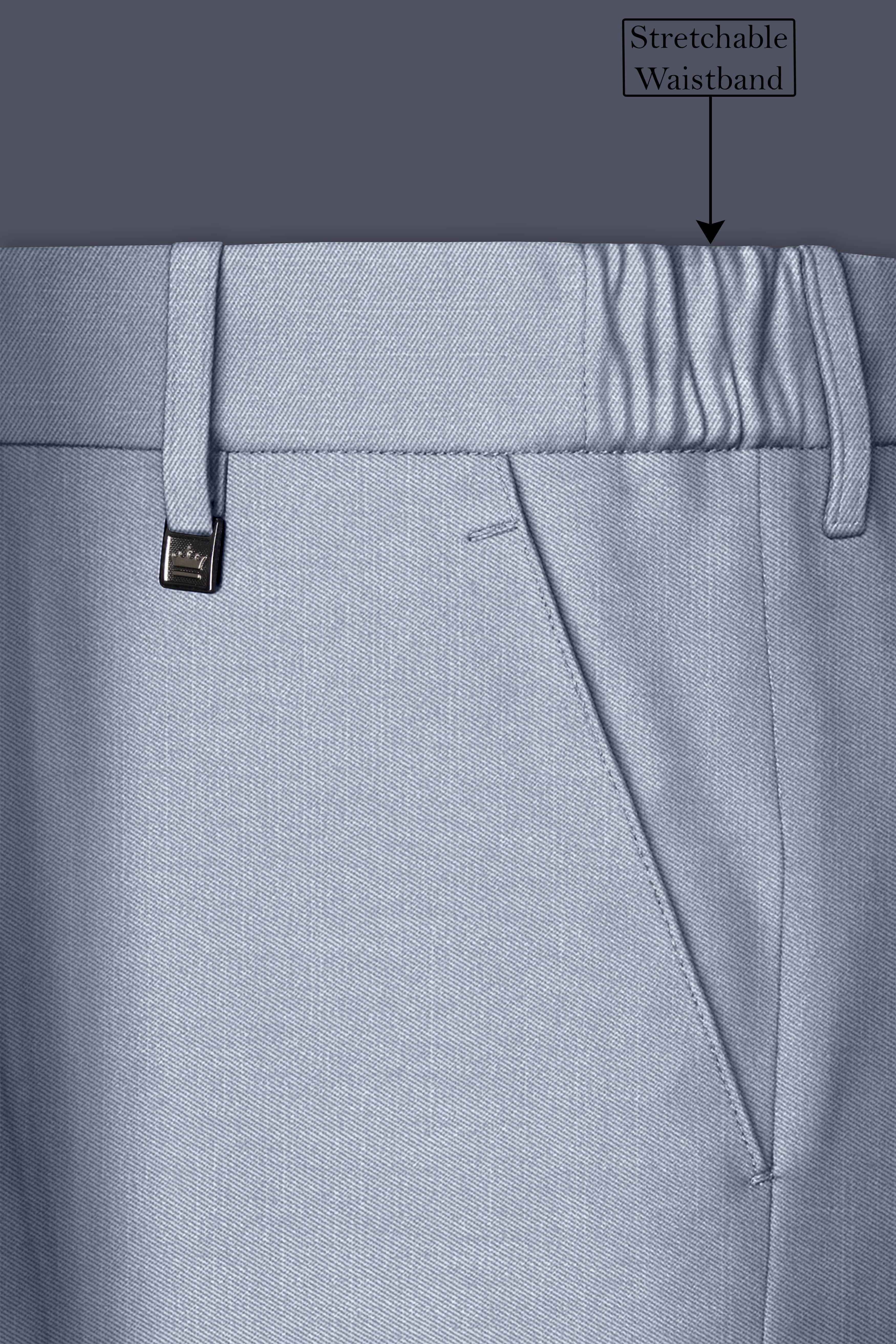 Mistivell-Mountain Mist Gray Wool Rich Double Breasted Stretchable traveler Suit