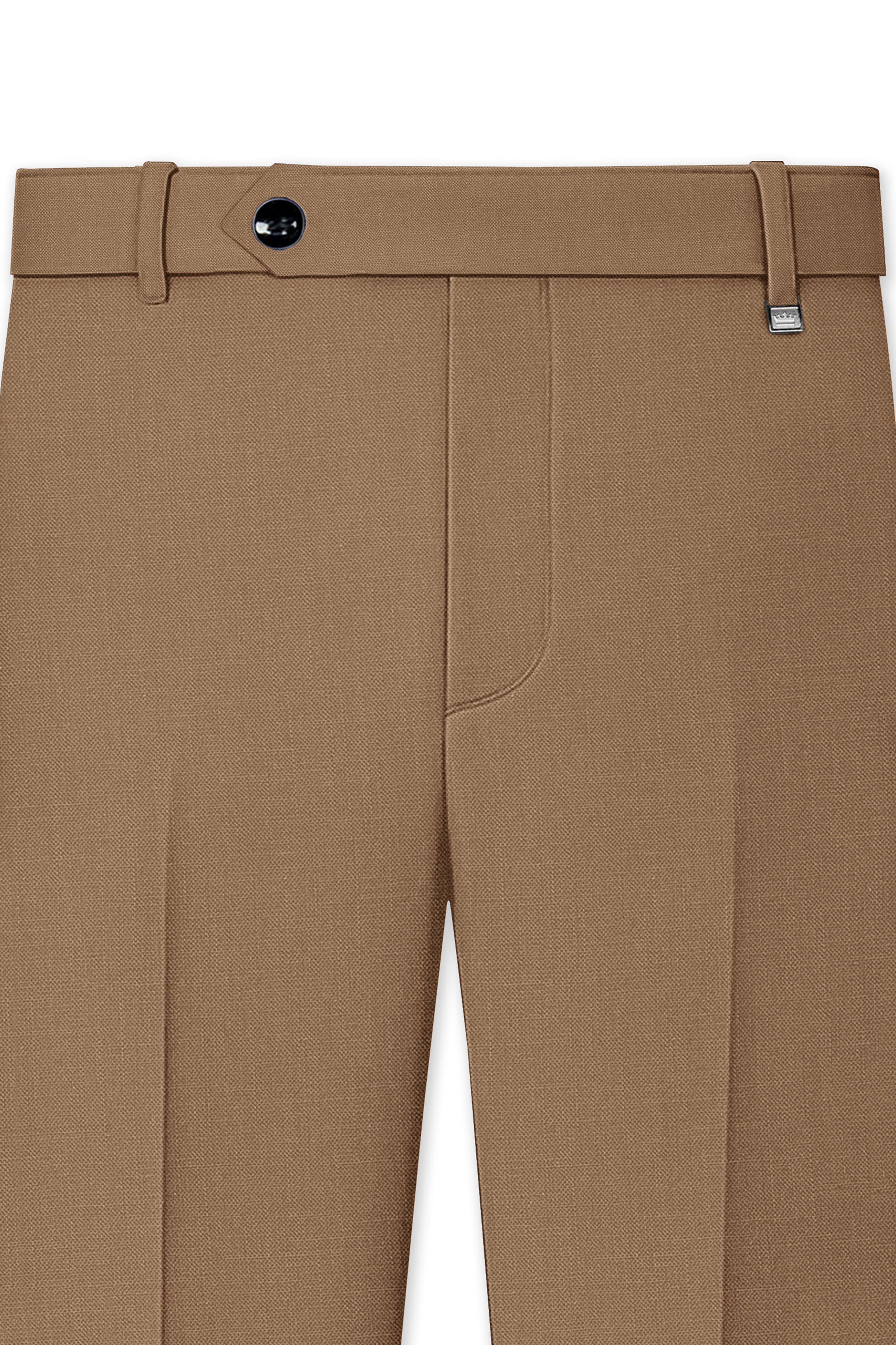 Cremont-Mocha Brown Luxurious Linen Single Breasted Stretchable traveler Suit