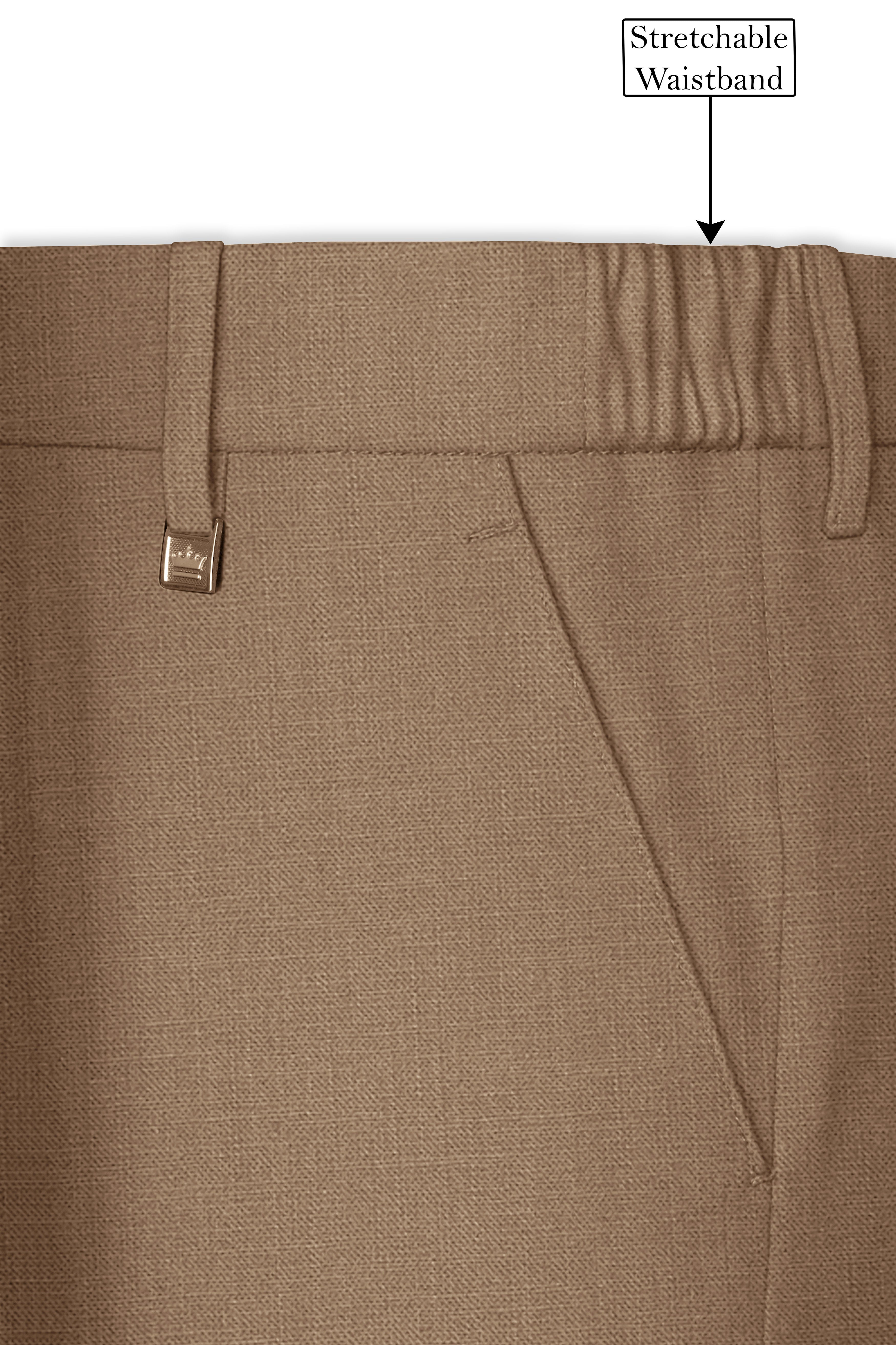 Cremont-Mocha Brown Luxurious Linen Single Breasted Stretchable traveler Suit