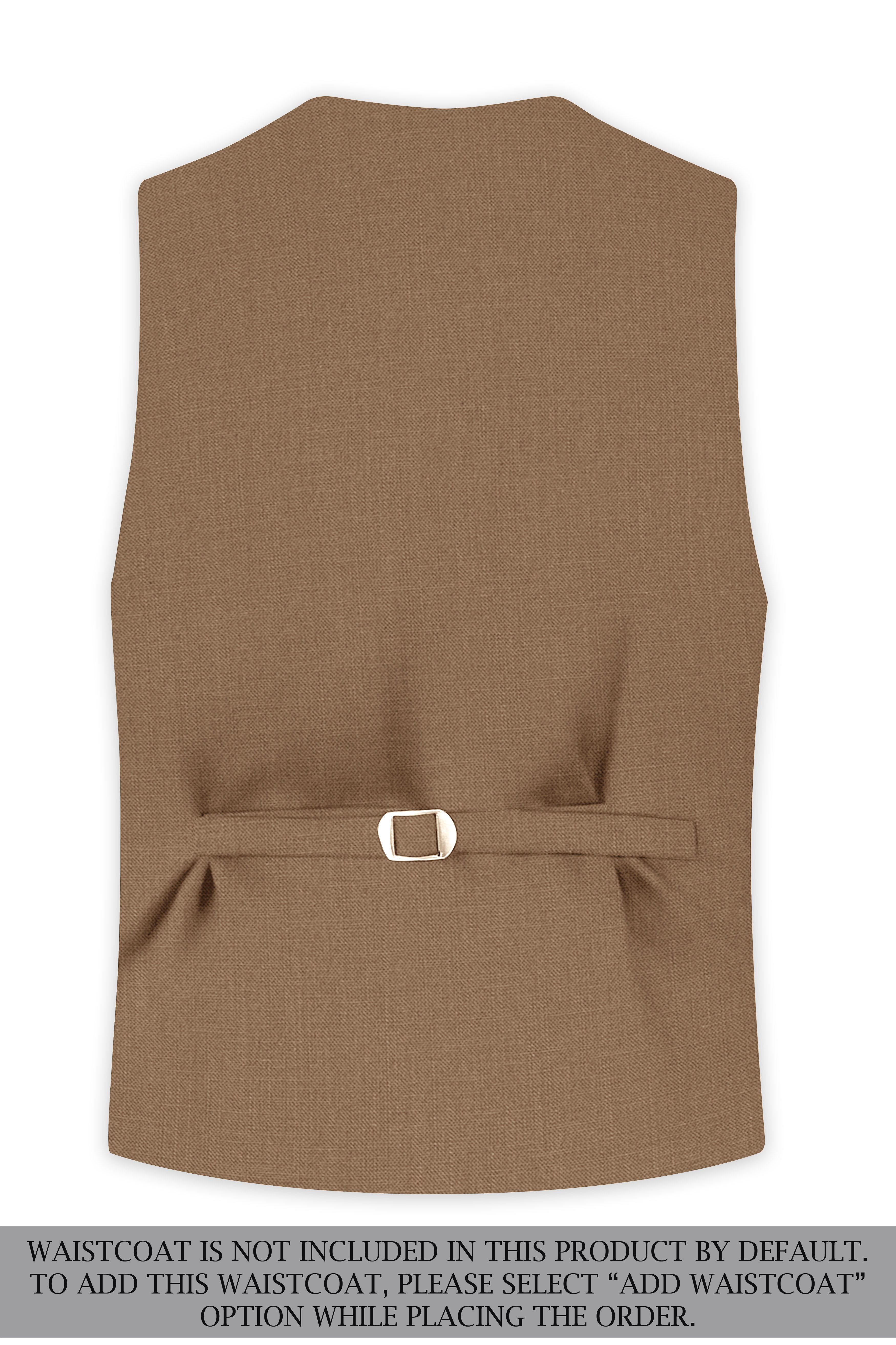 Cremont-Mocha Brown Luxurious Linen Single Breasted Stretchable traveler Suit