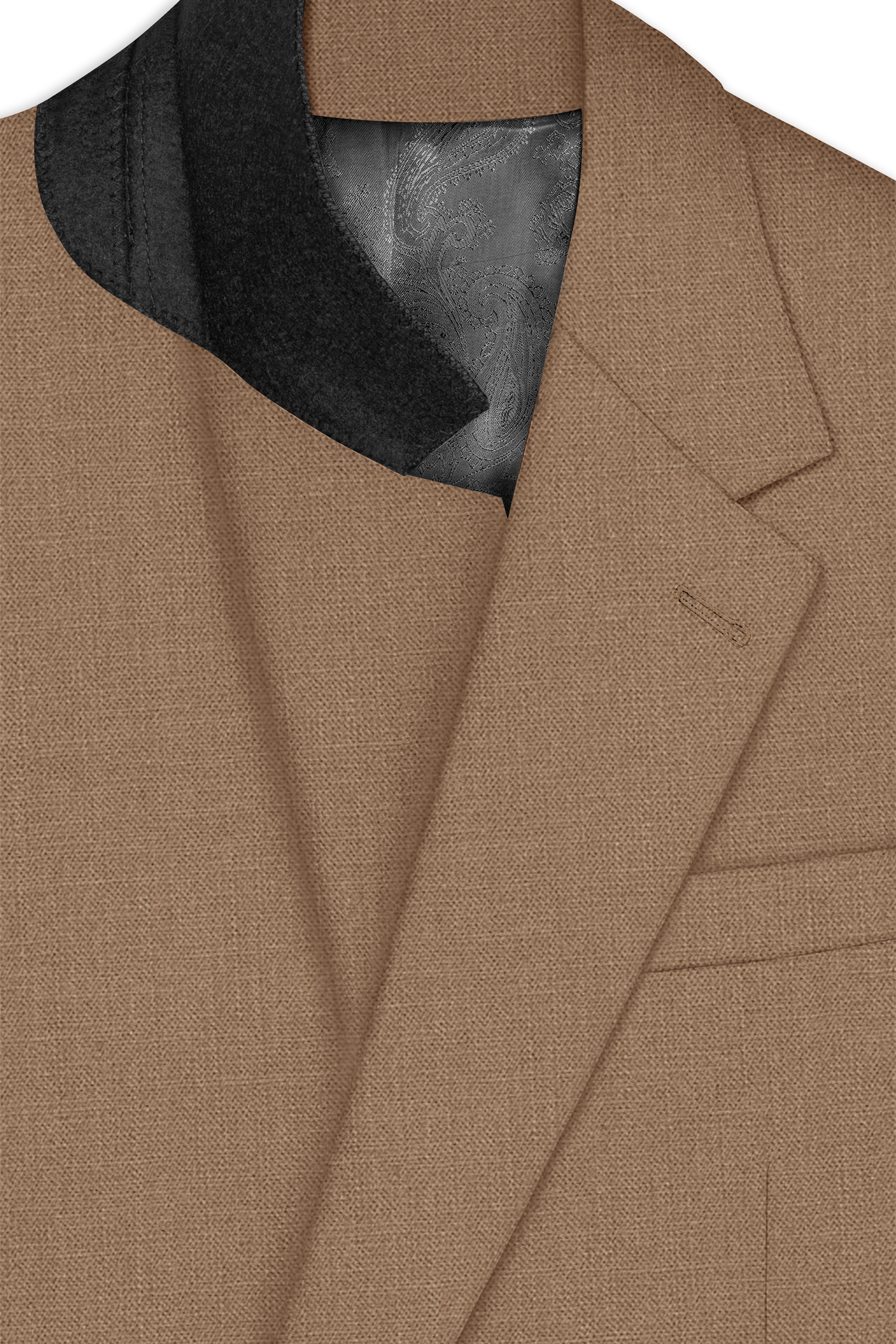 Cremont-Mocha Brown Luxurious Linen Single Breasted Stretchable traveler Suit