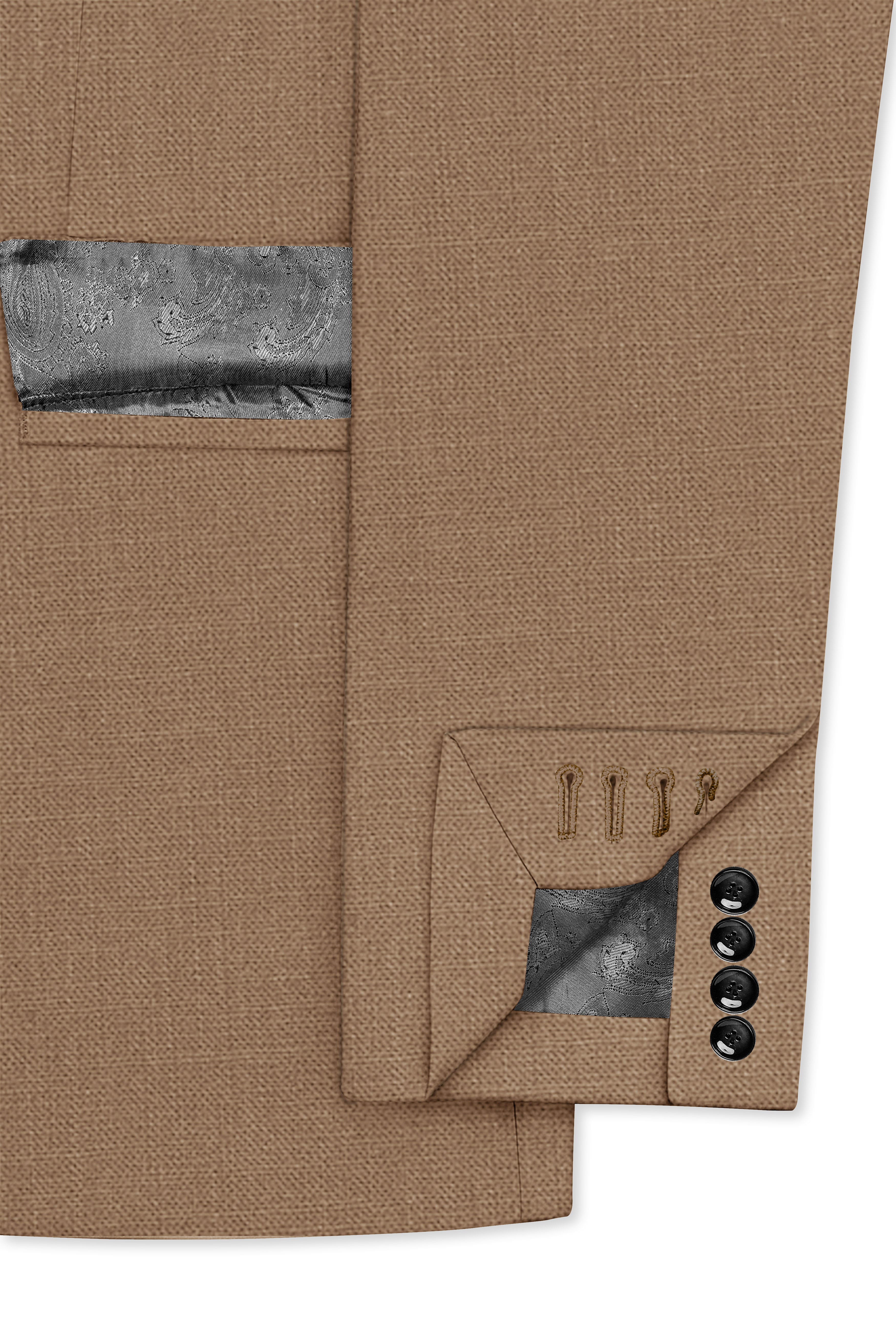Cremont-Mocha Brown Luxurious Linen Single Breasted Stretchable traveler Suit