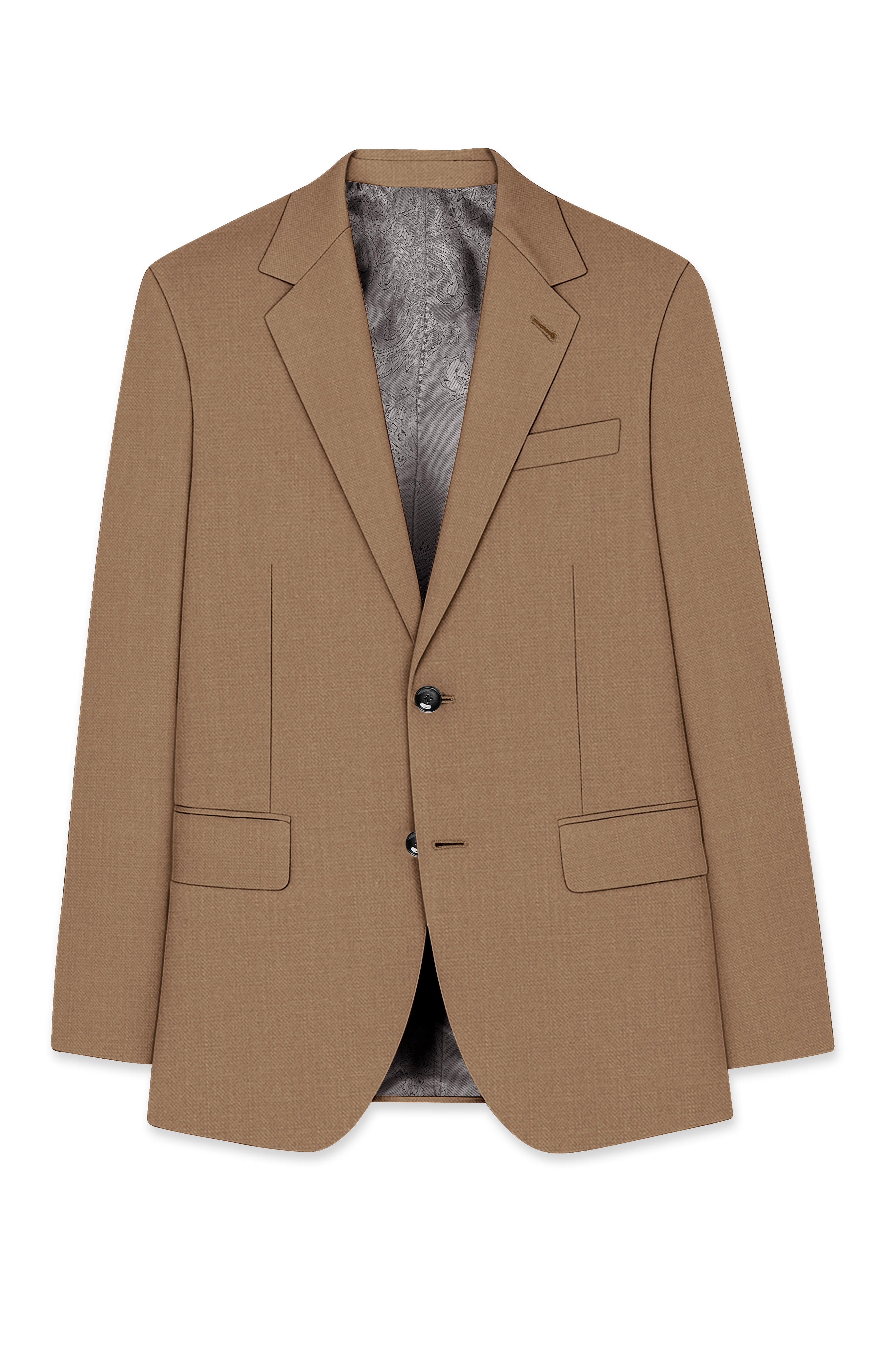 Cremont-Mocha Brown Luxurious Linen Single Breasted Stretchable traveler Suit