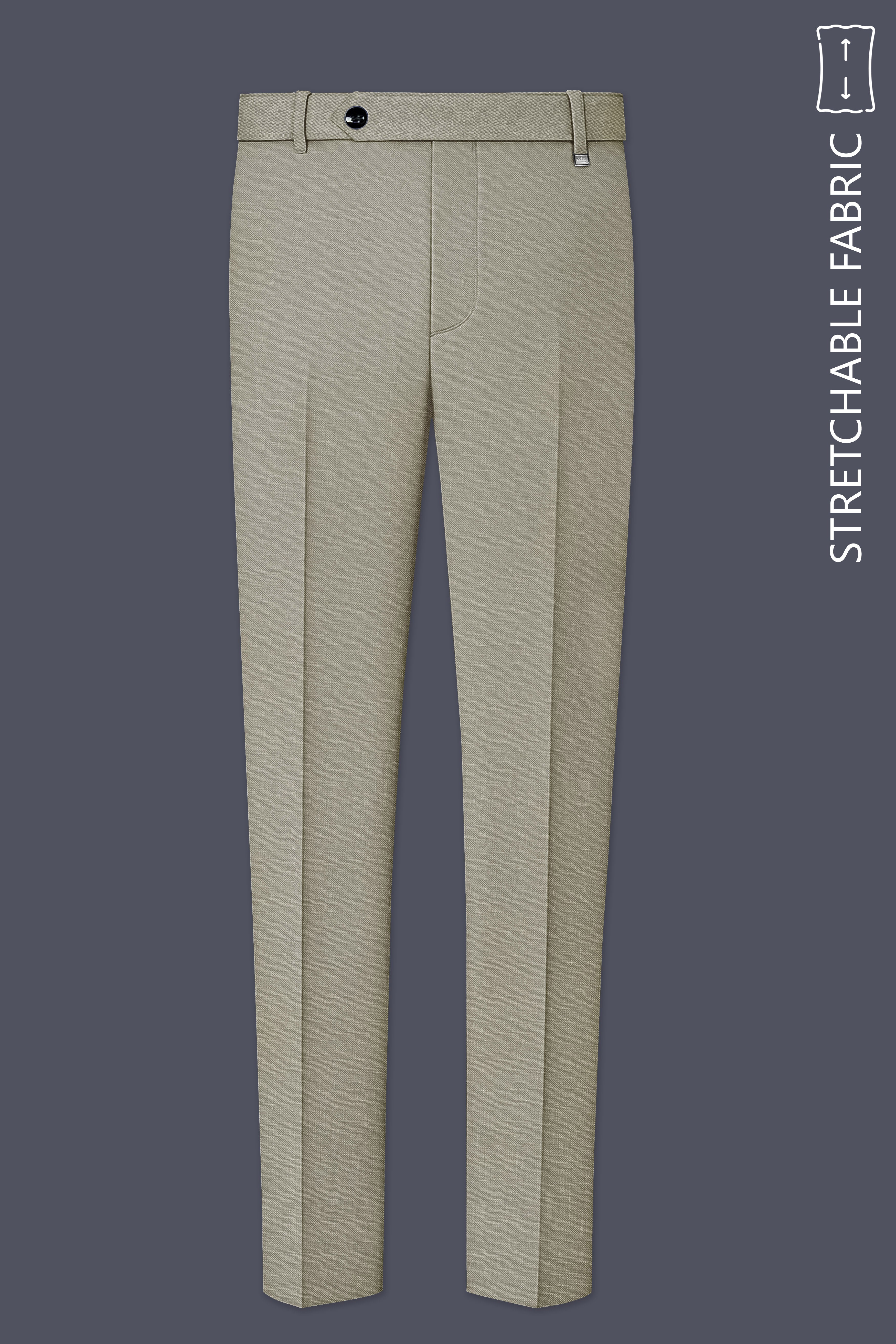Grevino-Pablo Green Luxurious Linen Single Breasted Stretchable traveler Suit