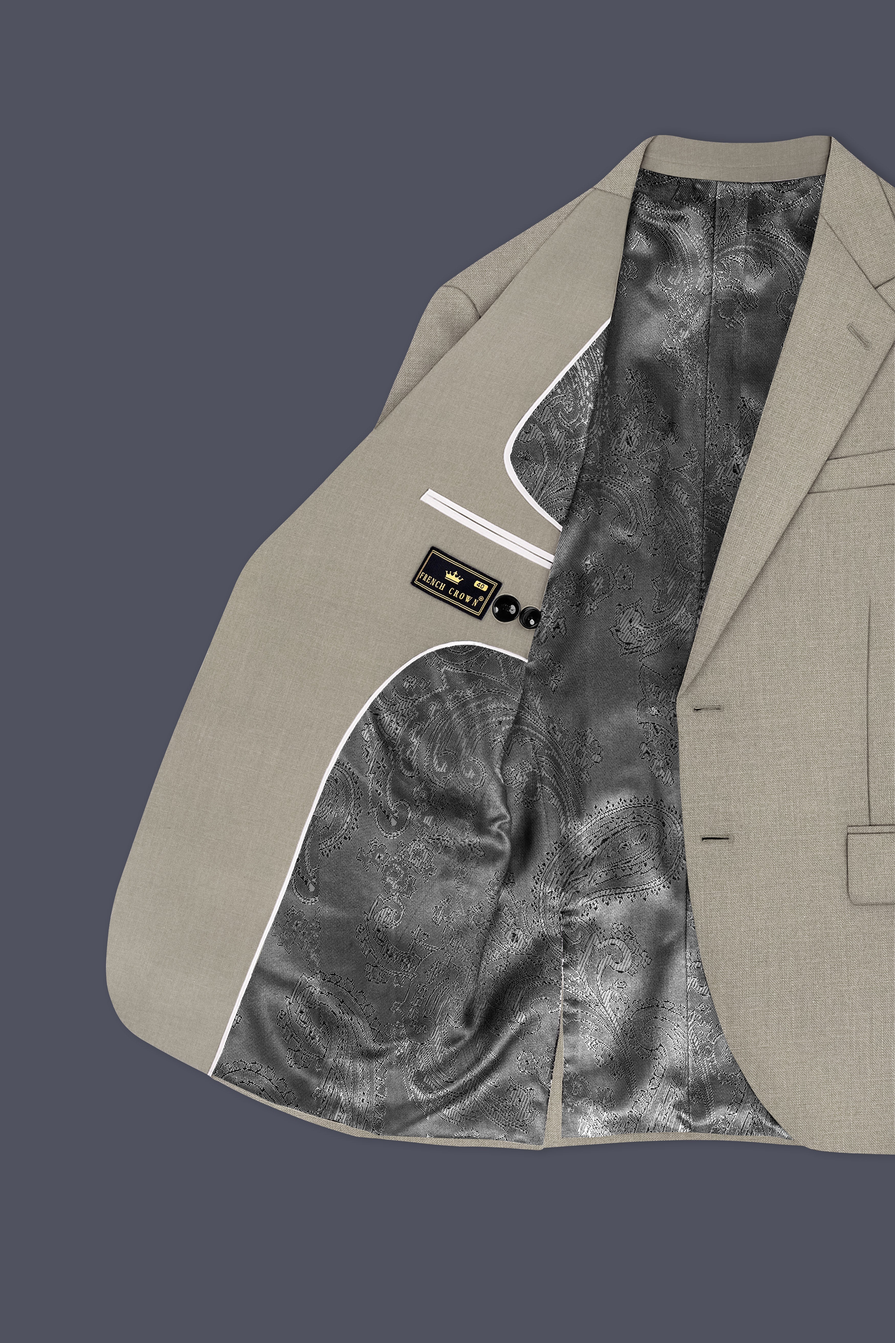 Grevino-Pablo Green Luxurious Linen Single Breasted Stretchable traveler Suit