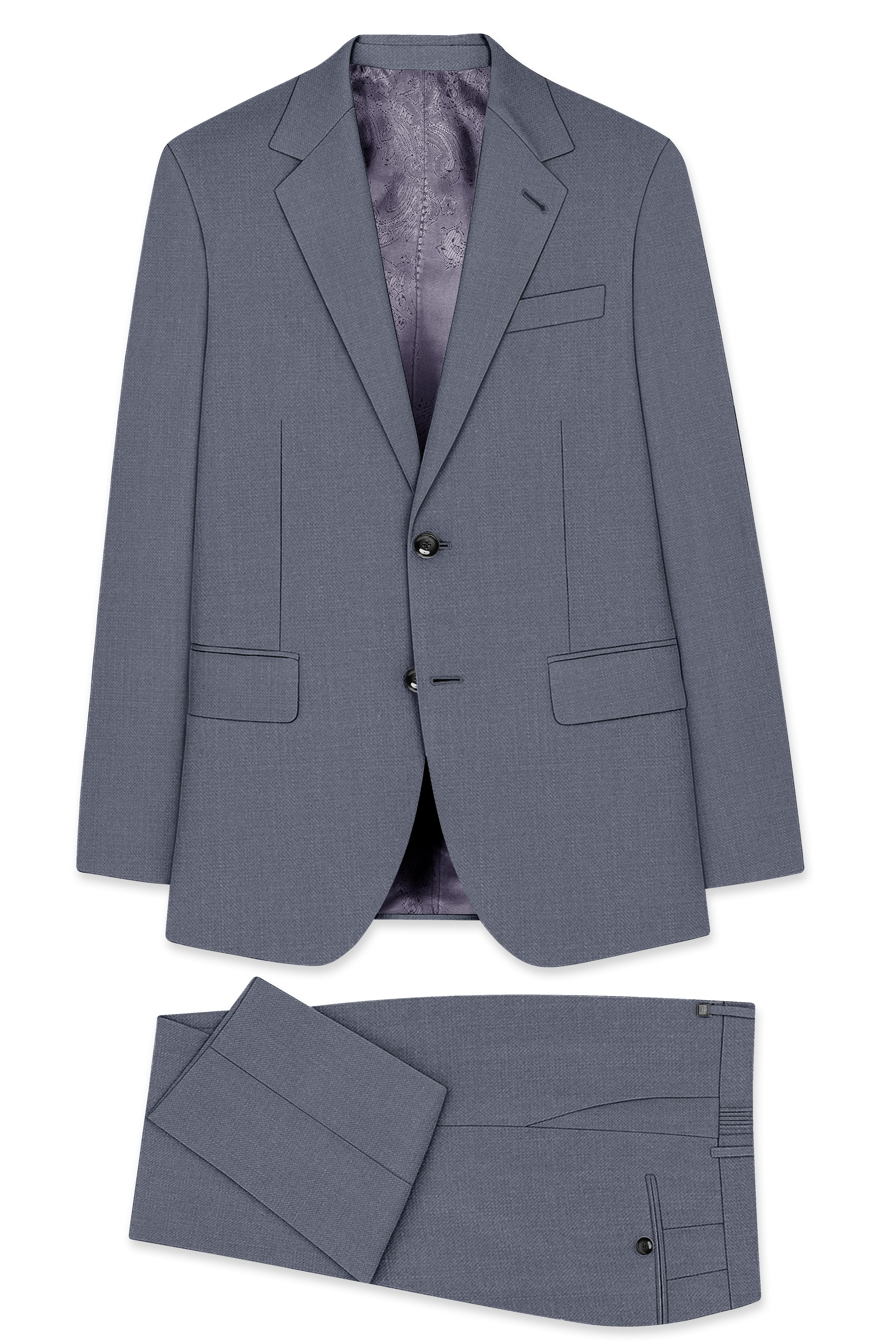 Cineris-Shuttle Gray Luxurious Linen Single Breasted Stretchable traveler Suit