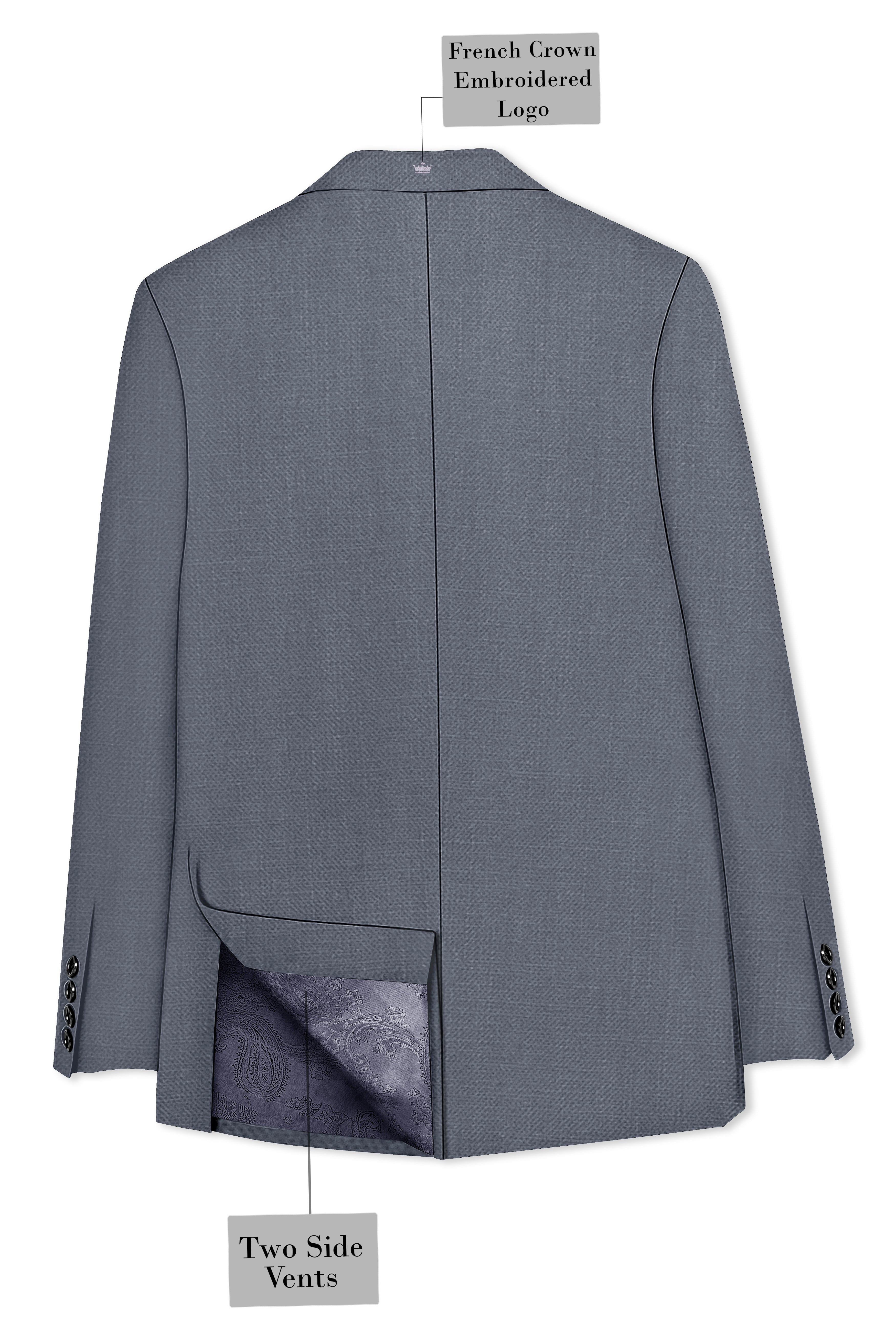 Cineris-Shuttle Gray Luxurious Linen Single Breasted Stretchable traveler Suit