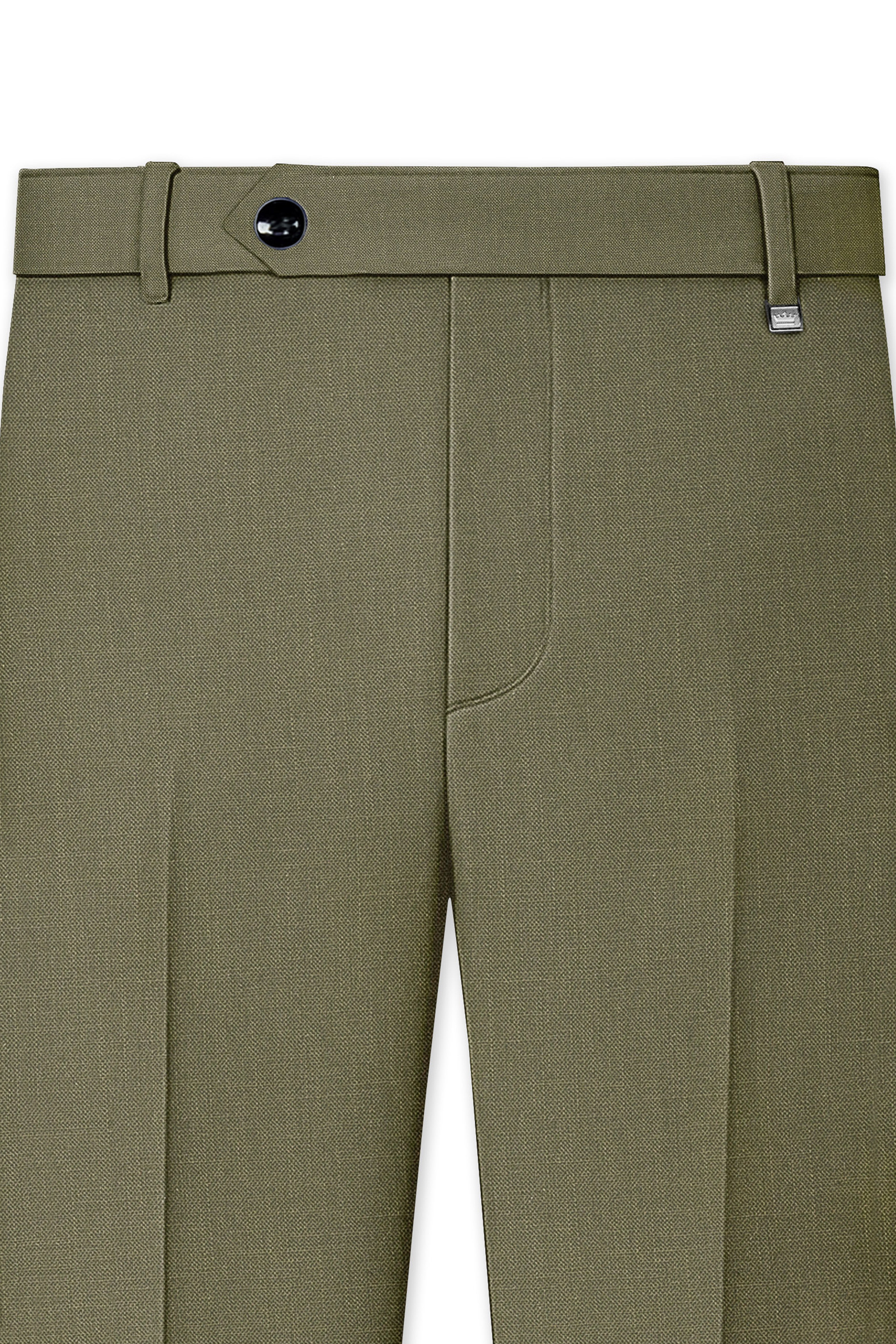 Zyren-Finch Green Luxurious Linen Single Breasted Stretchable traveler Suit