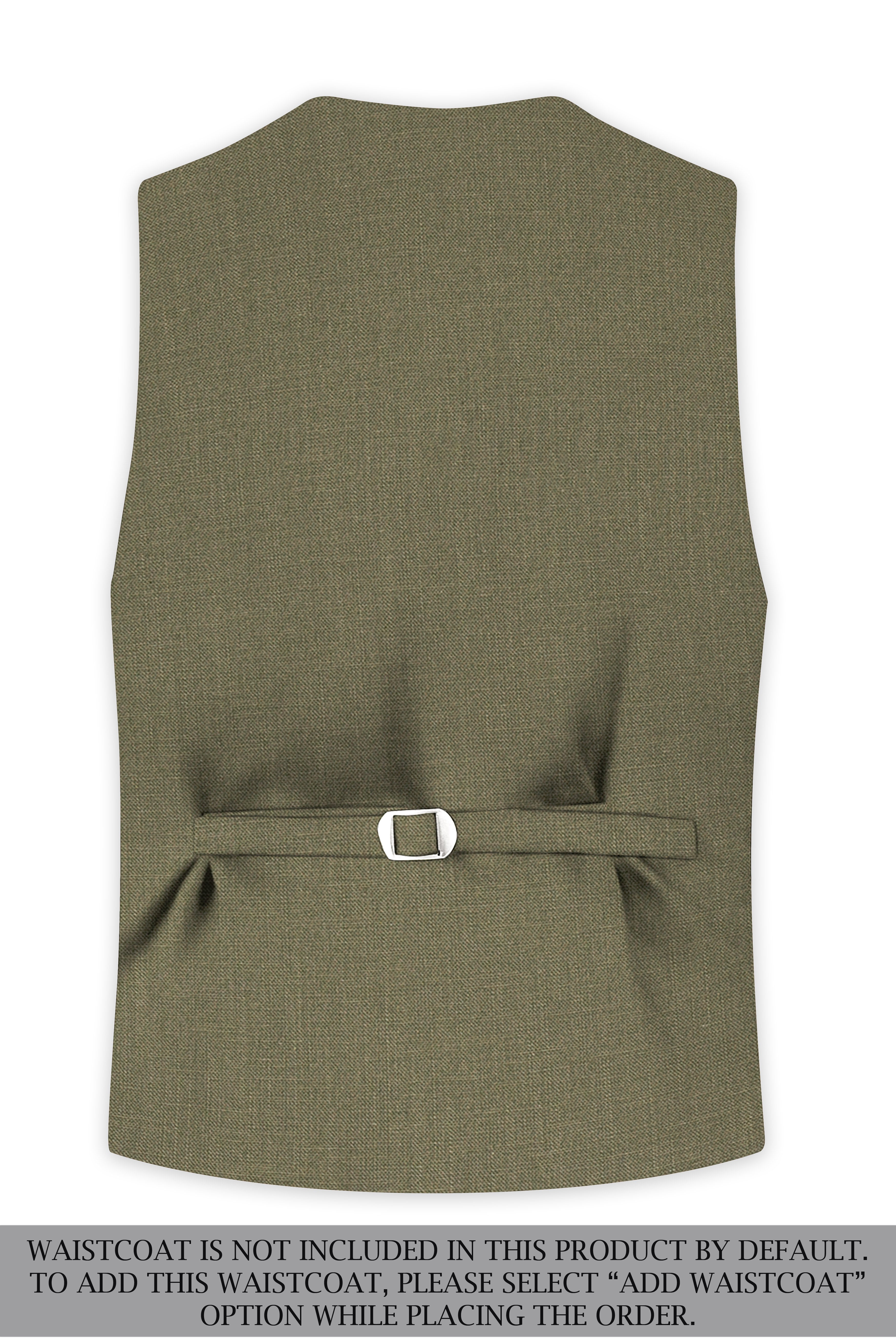 Zyren-Finch Green Luxurious Linen Single Breasted Stretchable traveler Suit