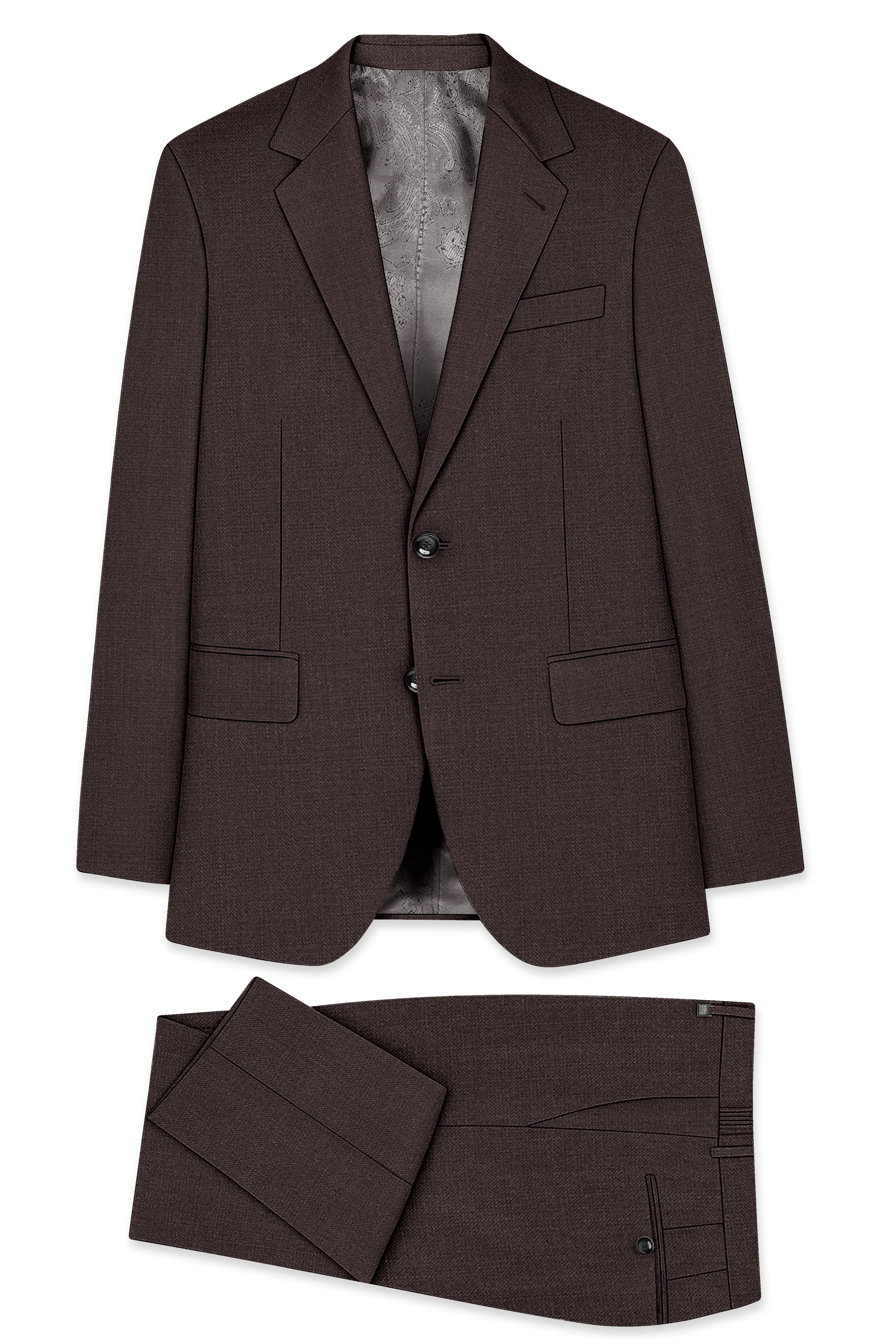 Terrivo-Zeus Brown Luxurious Linen Single Breasted Stretchable traveler Suit