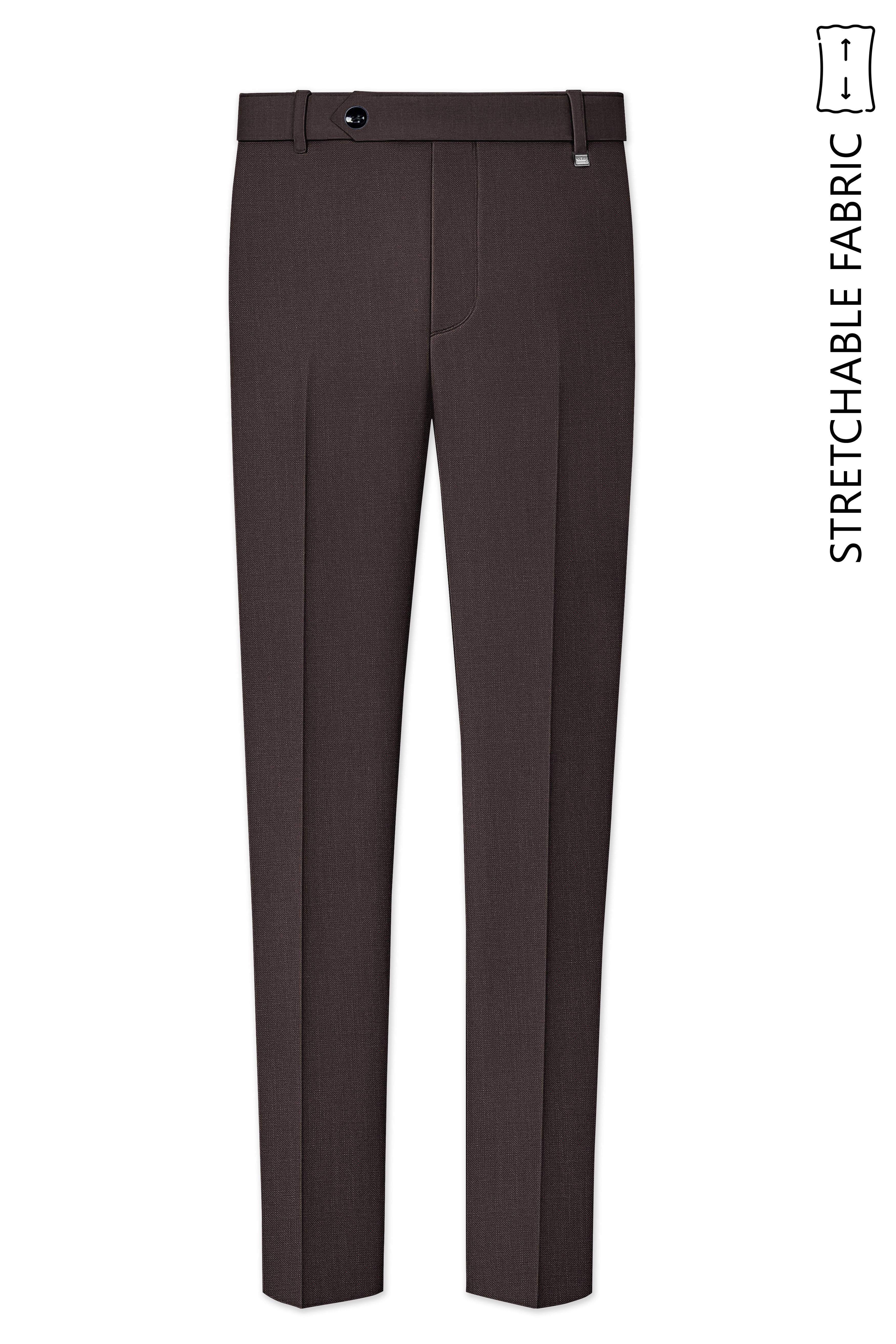 Terrivo-Zeus Brown Luxurious Linen Single Breasted Stretchable traveler Suit