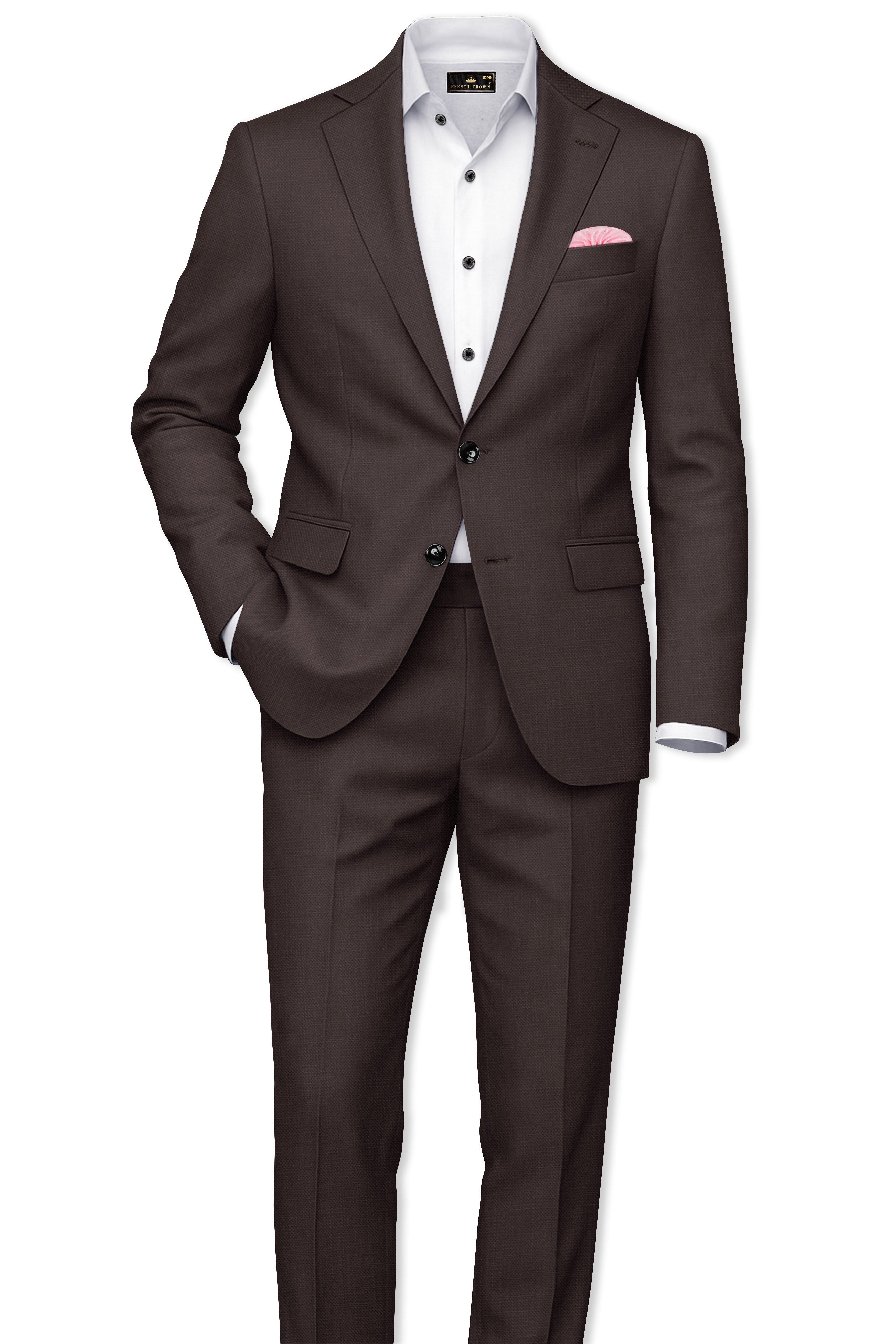 Terrivo-Zeus Brown Luxurious Linen Single Breasted Stretchable traveler Suit