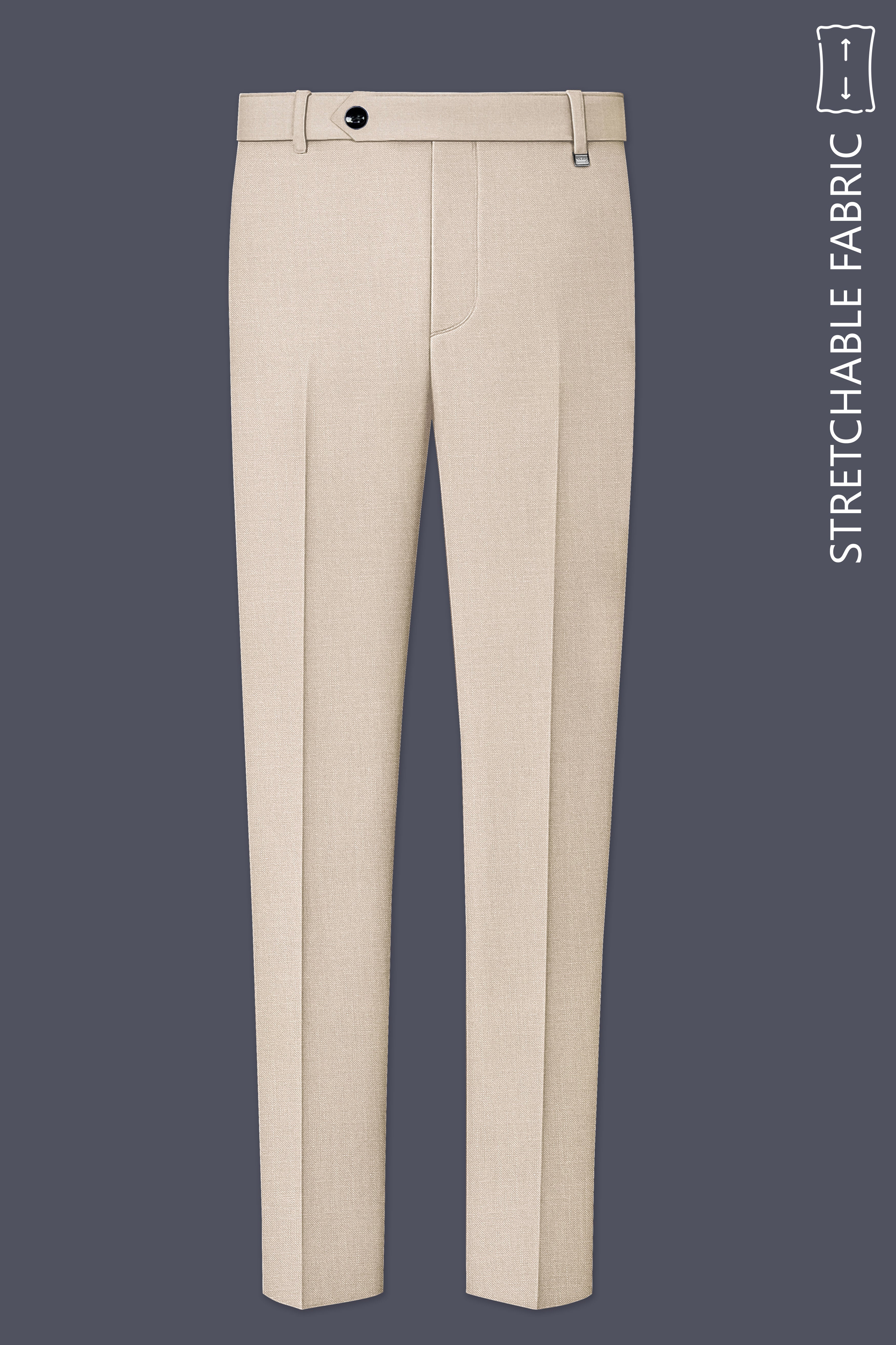Brunoro-Wafer Brown Luxurious Linen Single Breasted Stretchable traveler Suit