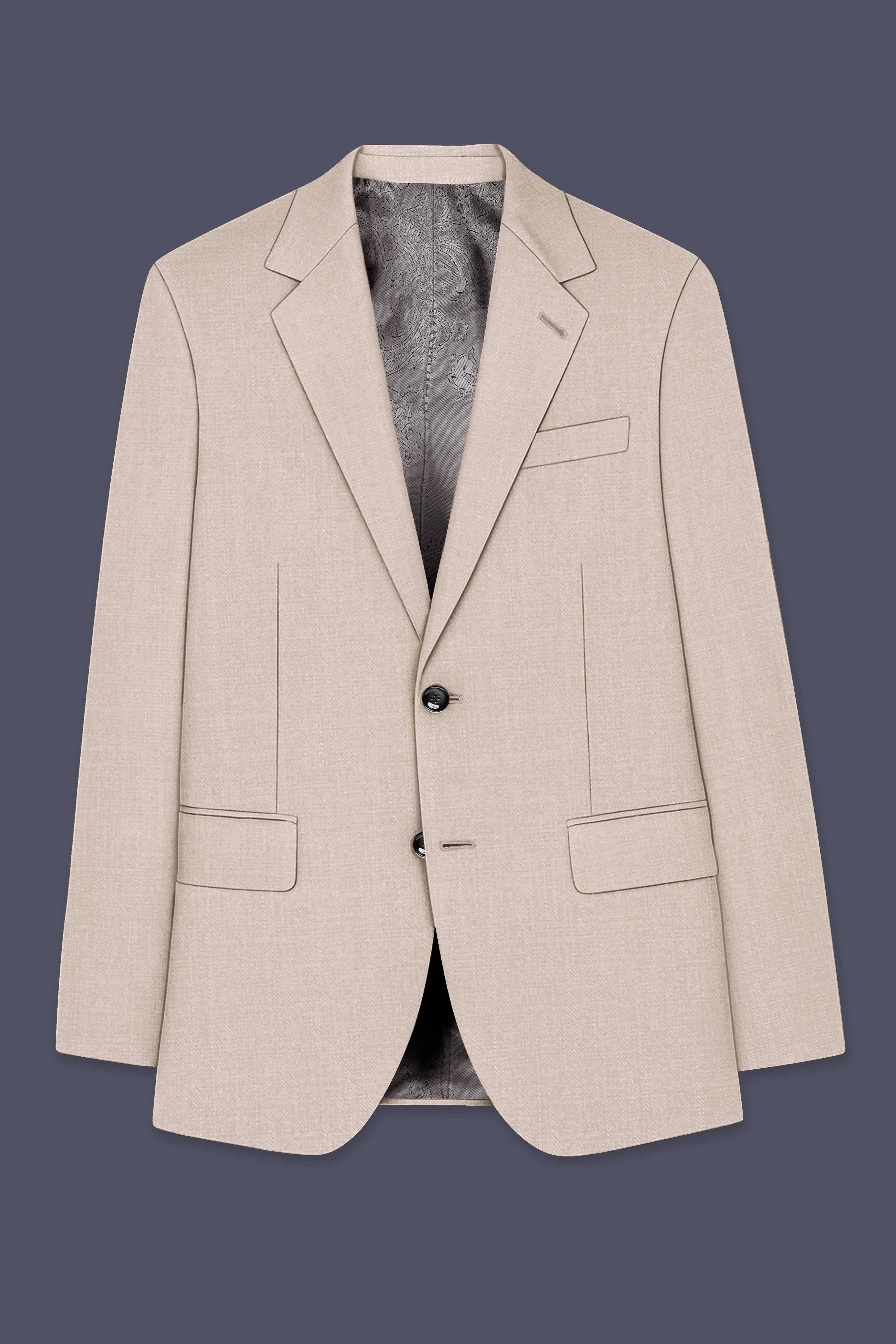 Brunoro-Wafer Brown Luxurious Linen Single Breasted Stretchable traveler Suit