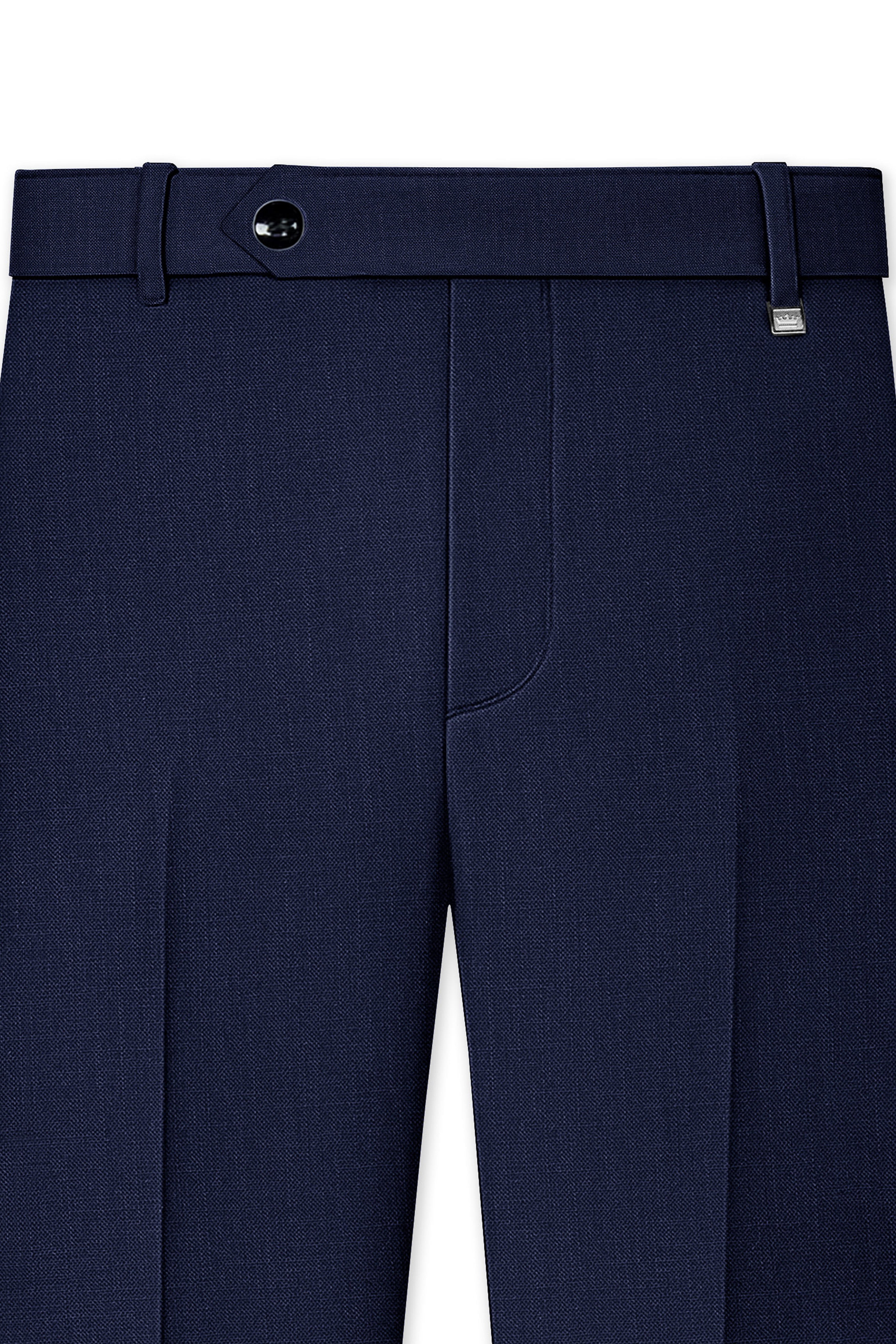 Azuriel-Firefly Blue Luxurious Linen Single Breasted Stretchable traveler Suit