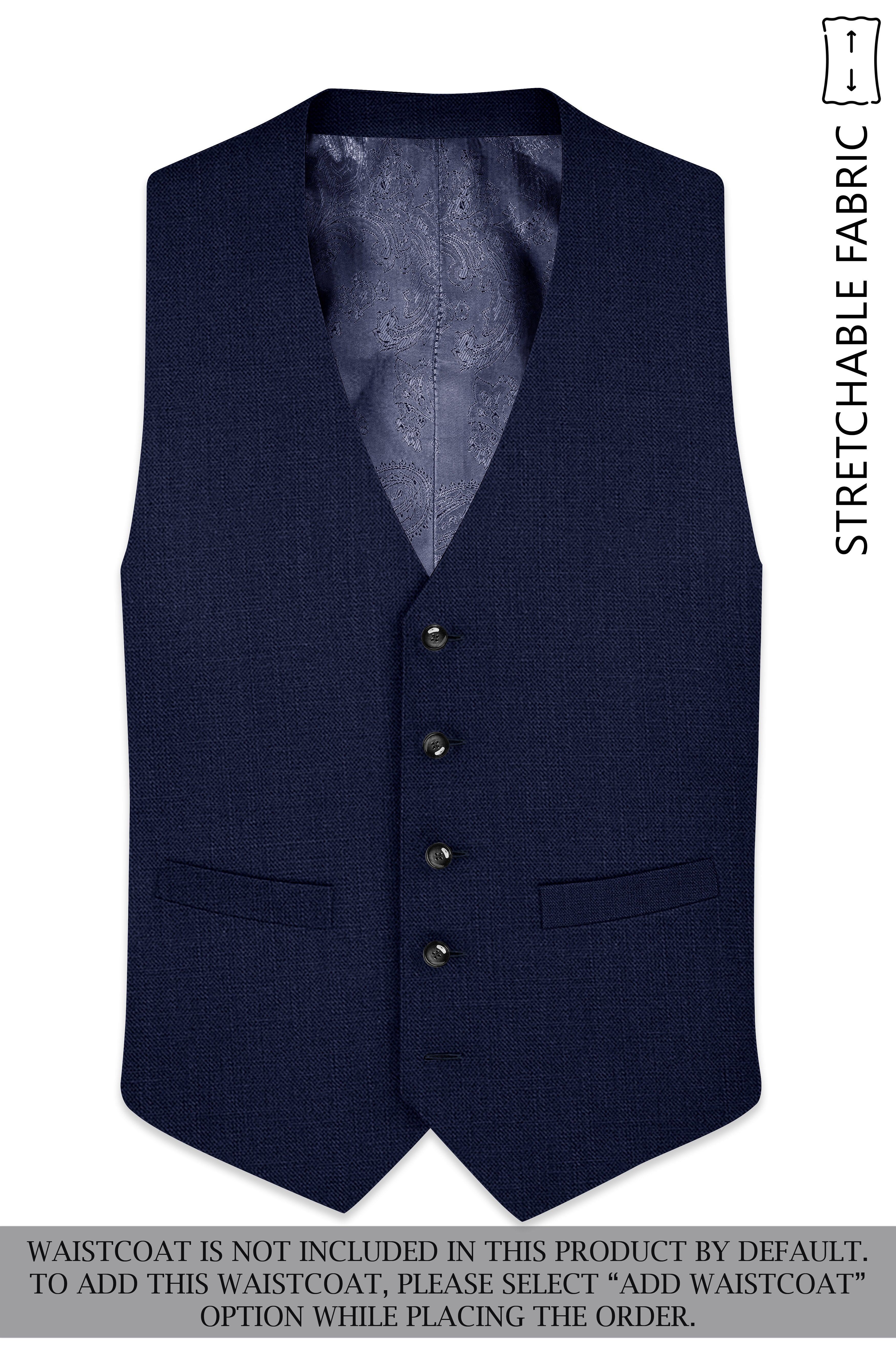 Azuriel-Firefly Blue Luxurious Linen Single Breasted Stretchable traveler Suit