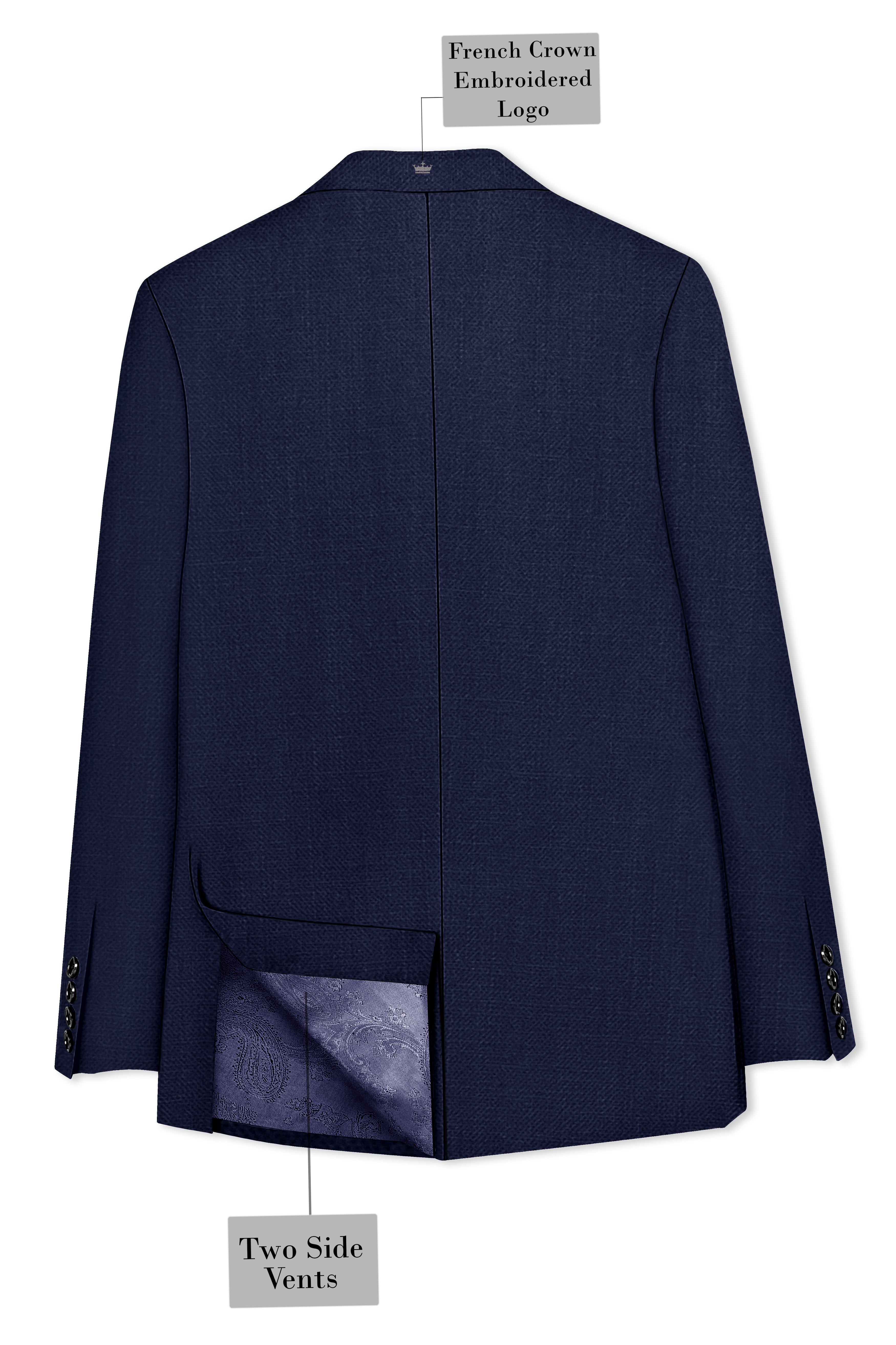 Azuriel-Firefly Blue Luxurious Linen Single Breasted Stretchable traveler Suit