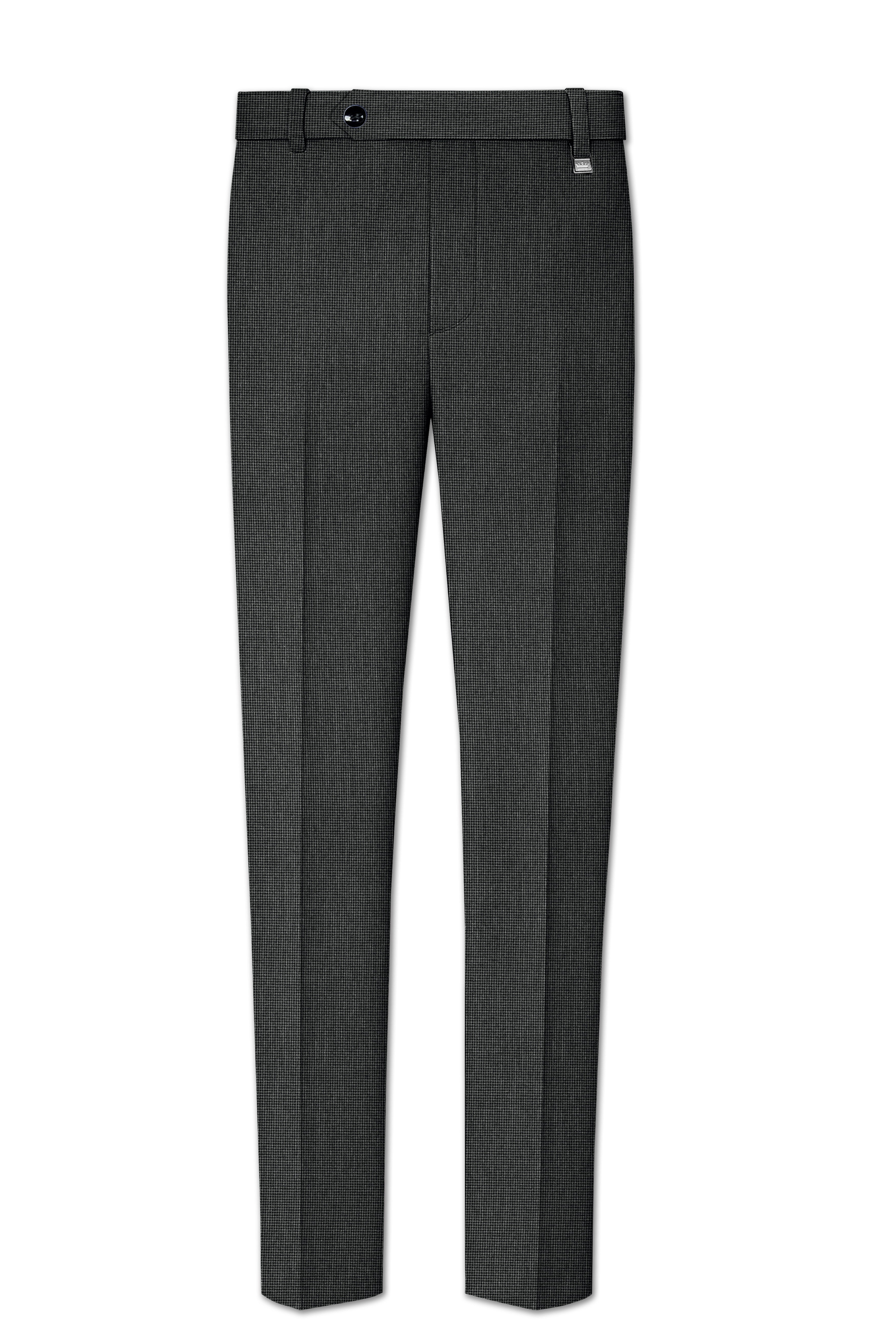 Cinerro-Mine Shaft Gray Houndstooth Wool Rich Textured Double Breasted Suit