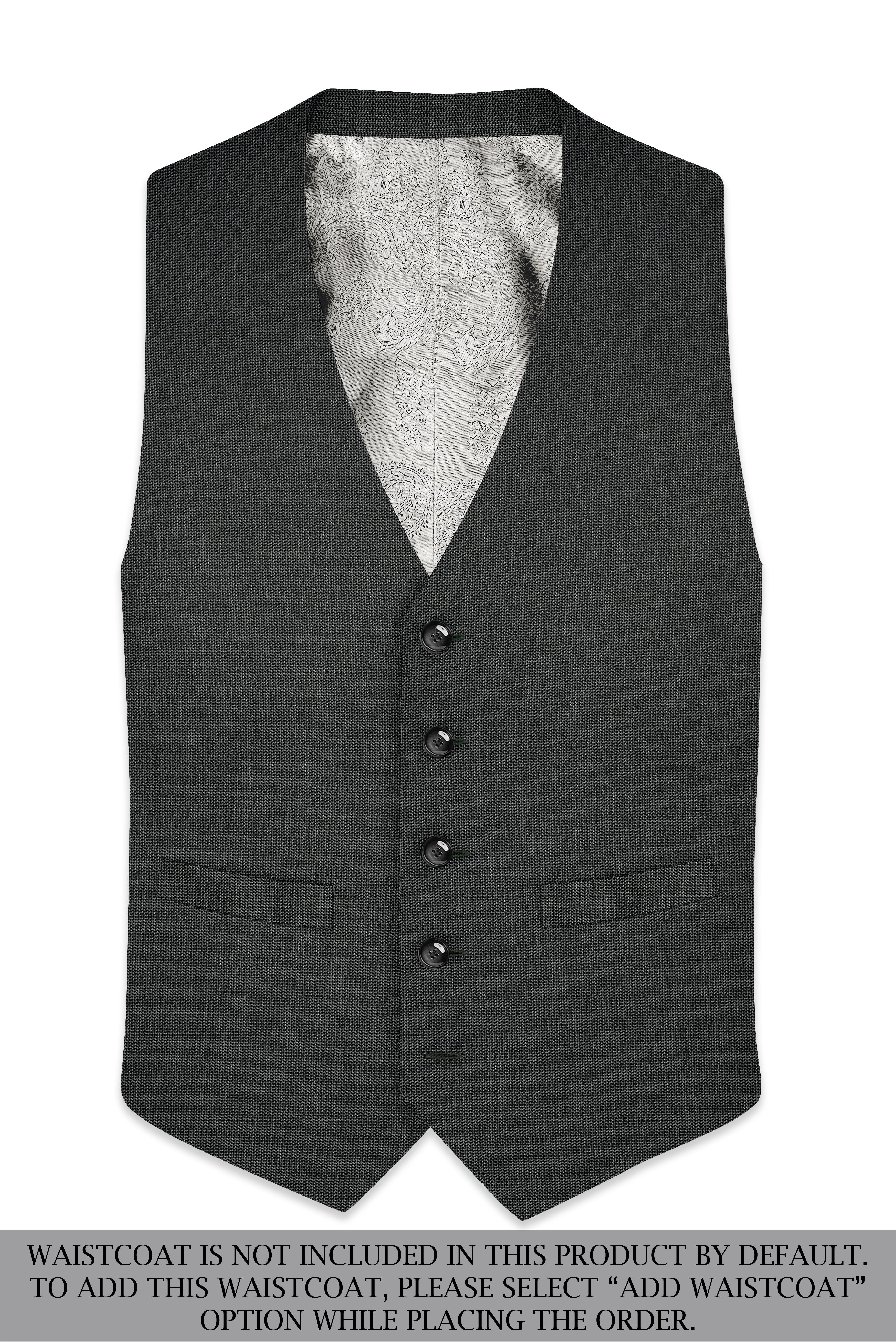 Cinerro-Mine Shaft Gray Houndstooth Wool Rich Textured Double Breasted Suit