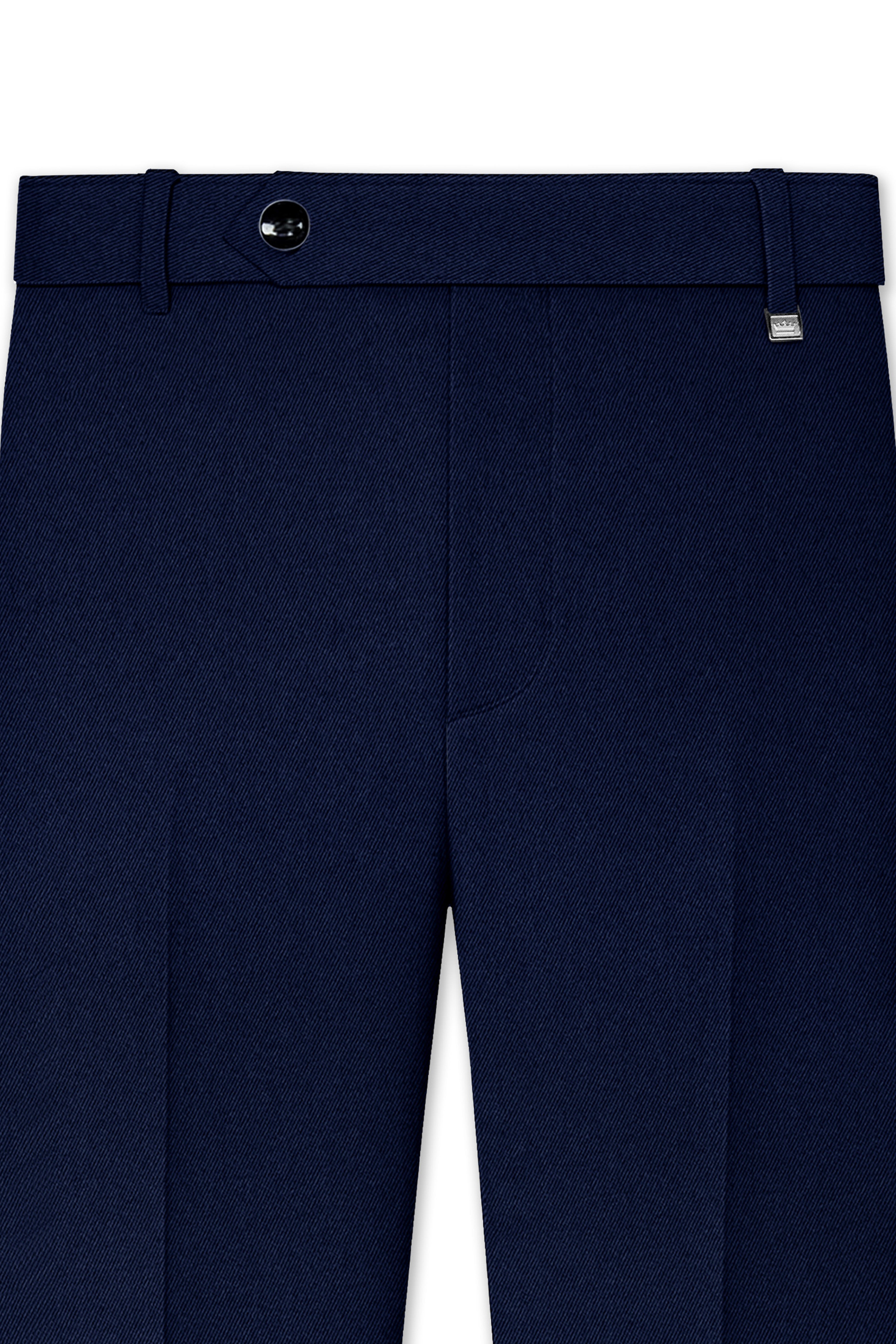Indavor-Cinder Blue Wool Rich Cross Placket Bandhgala Suit