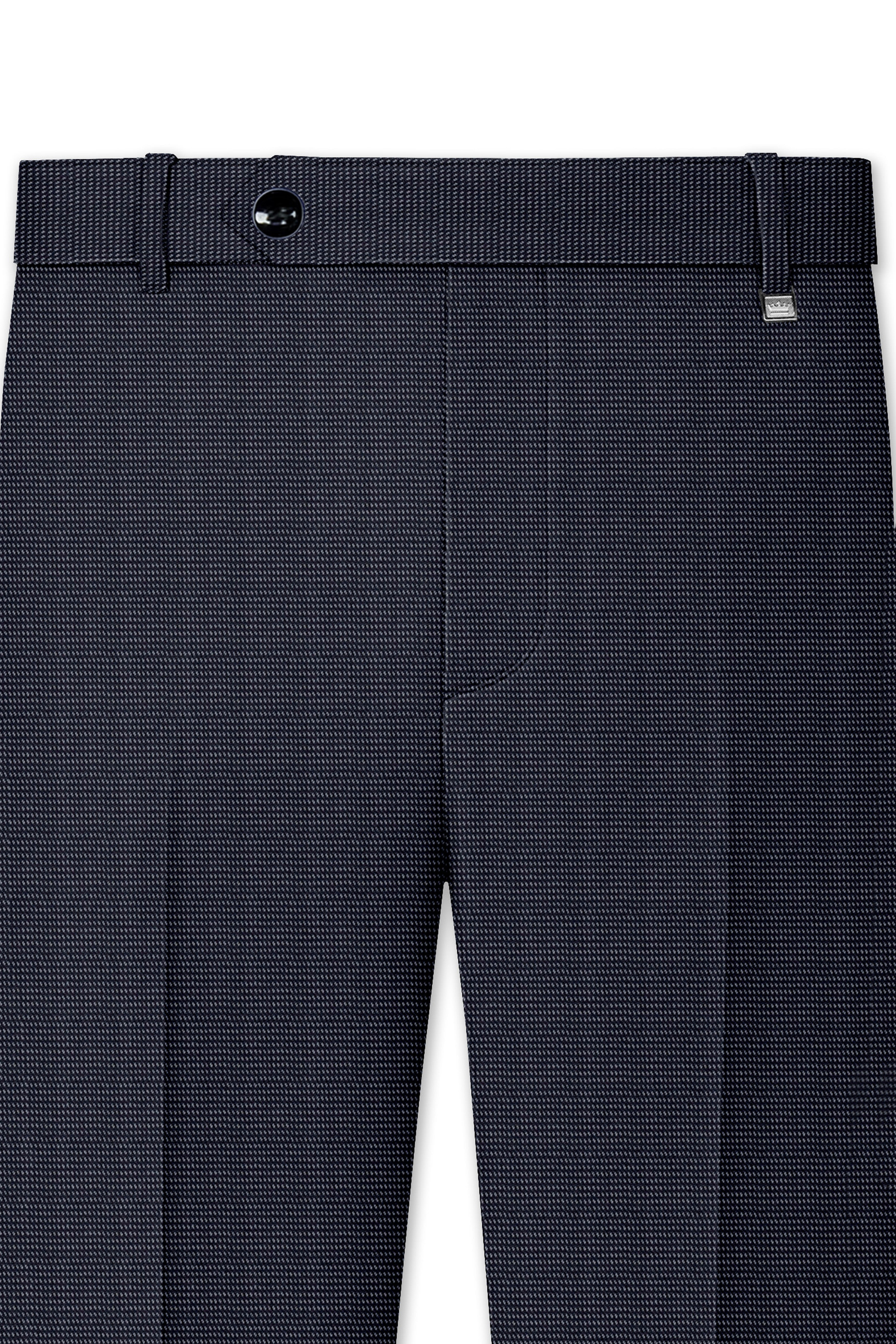 Volrano-Vulcan Blue Textured Premium Cotton Bandhgala Suit