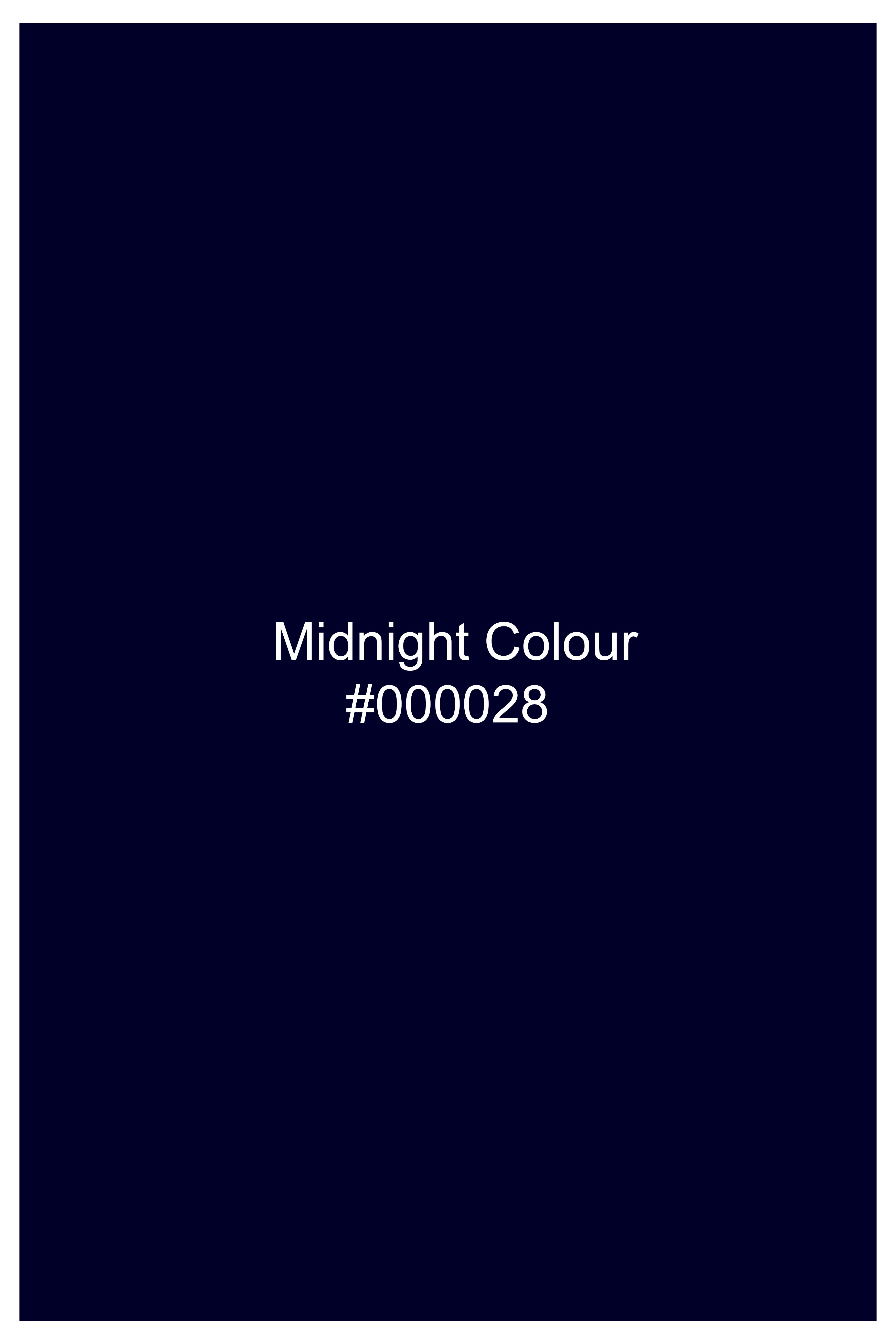 Tenebro-Midnight Blue Textured Wool Rich Cross Placket Bandhgala Suit