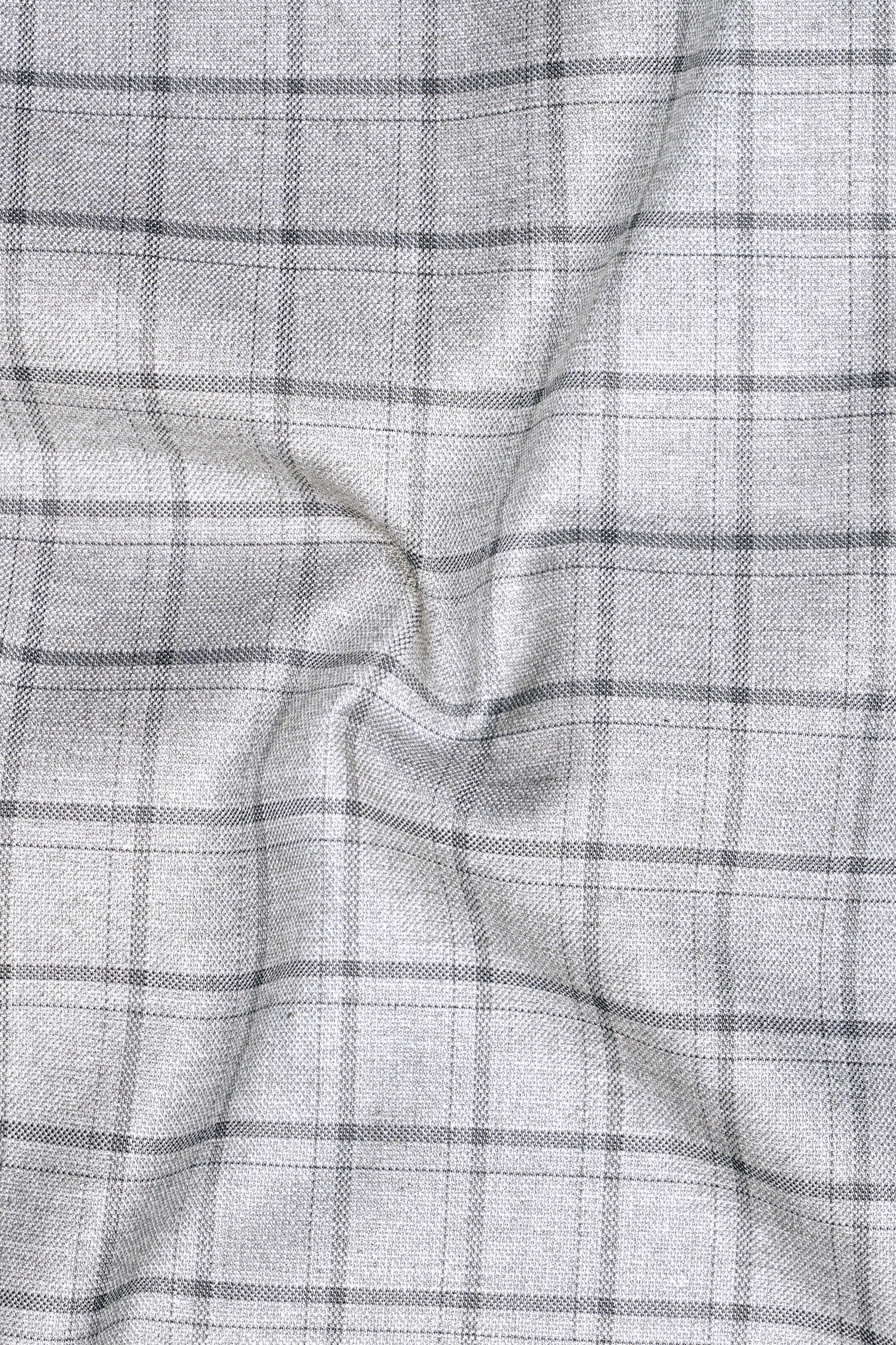 Cinerro-Mercury Gray Plaid Wool Rich Single Breasted Suit