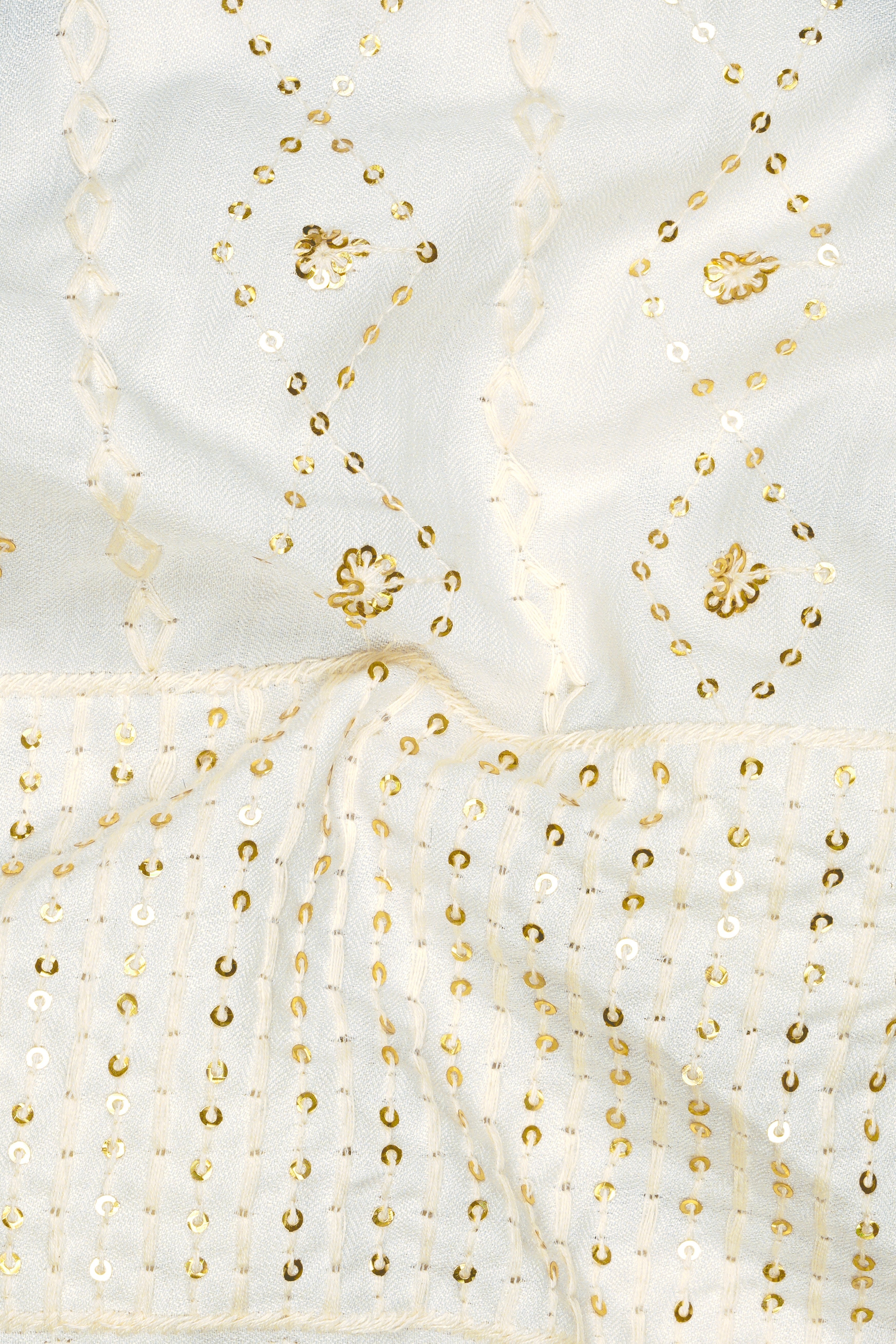 Aurevia-Albescent Cream With Sequin Embroidered Designer Tuxedo Suit