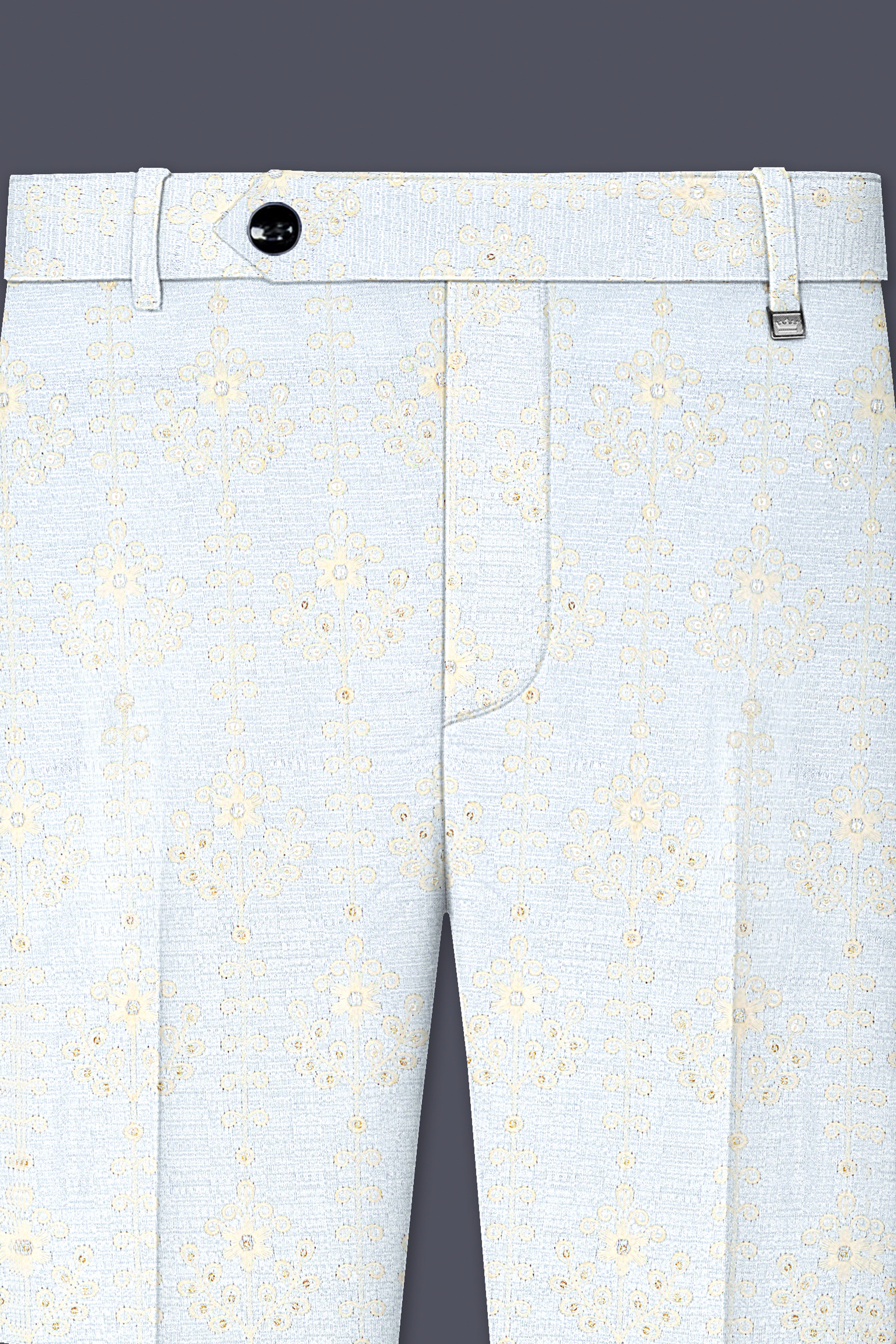 Rosavon-Merino Cream and Merlot Red Multicolour Thread and Sequin Embroidered Designer Suit