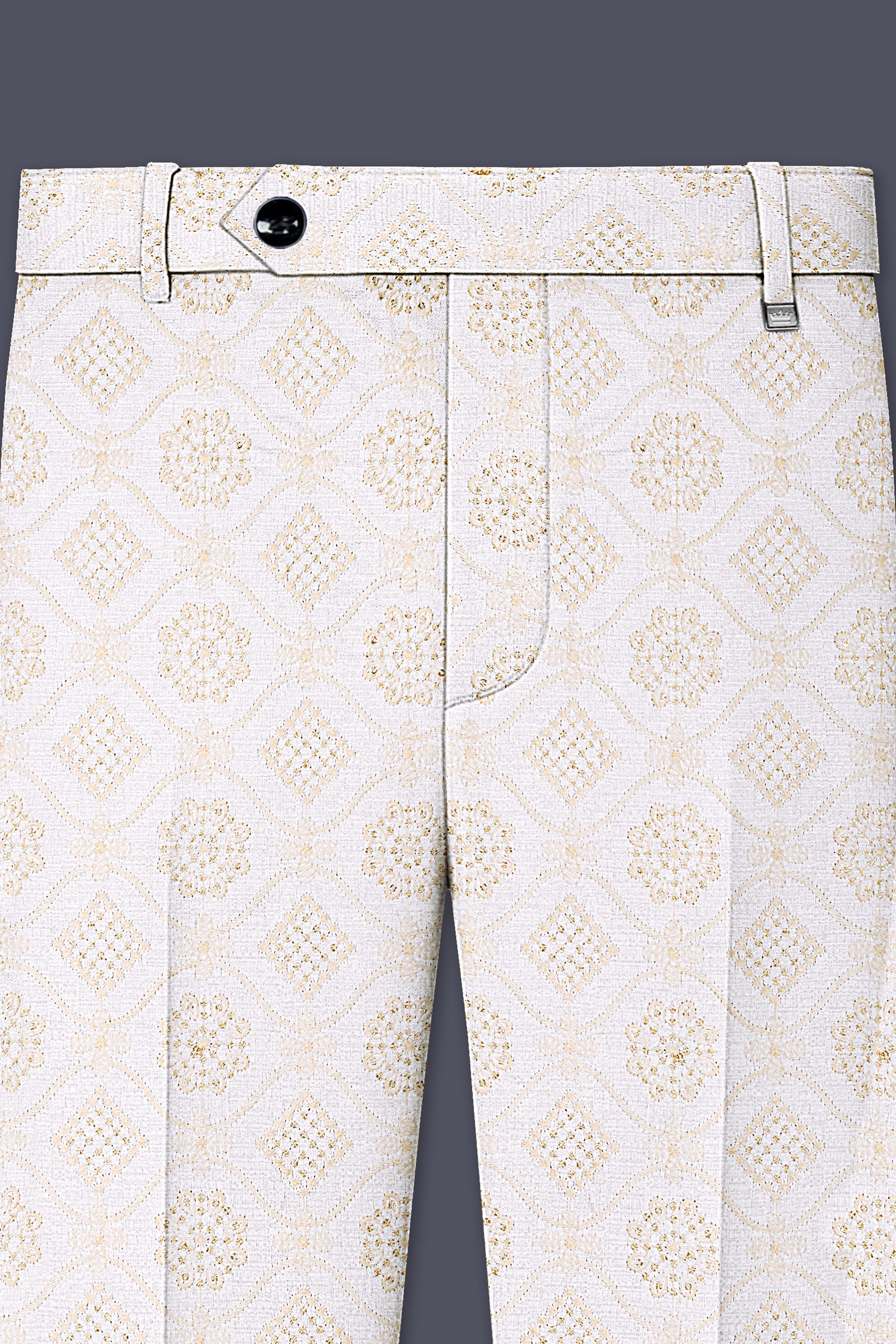 Aurevia-Spanish Cream and Flamingo Peach Thread and Sequin Embroidered Designer Tuxedo Suit