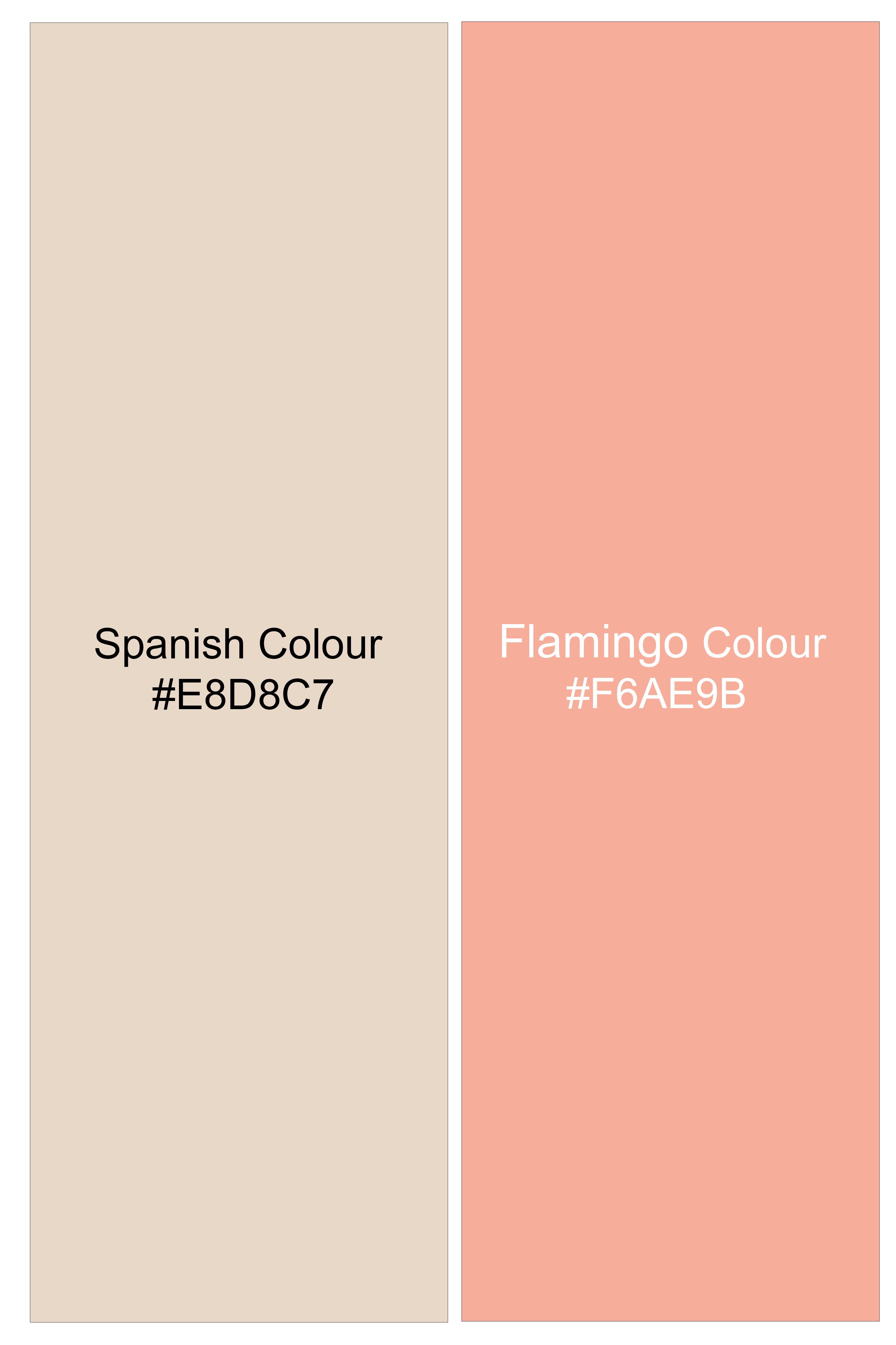 Aurevia-Spanish Cream and Flamingo Peach Thread and Sequin Embroidered Designer Tuxedo Suit