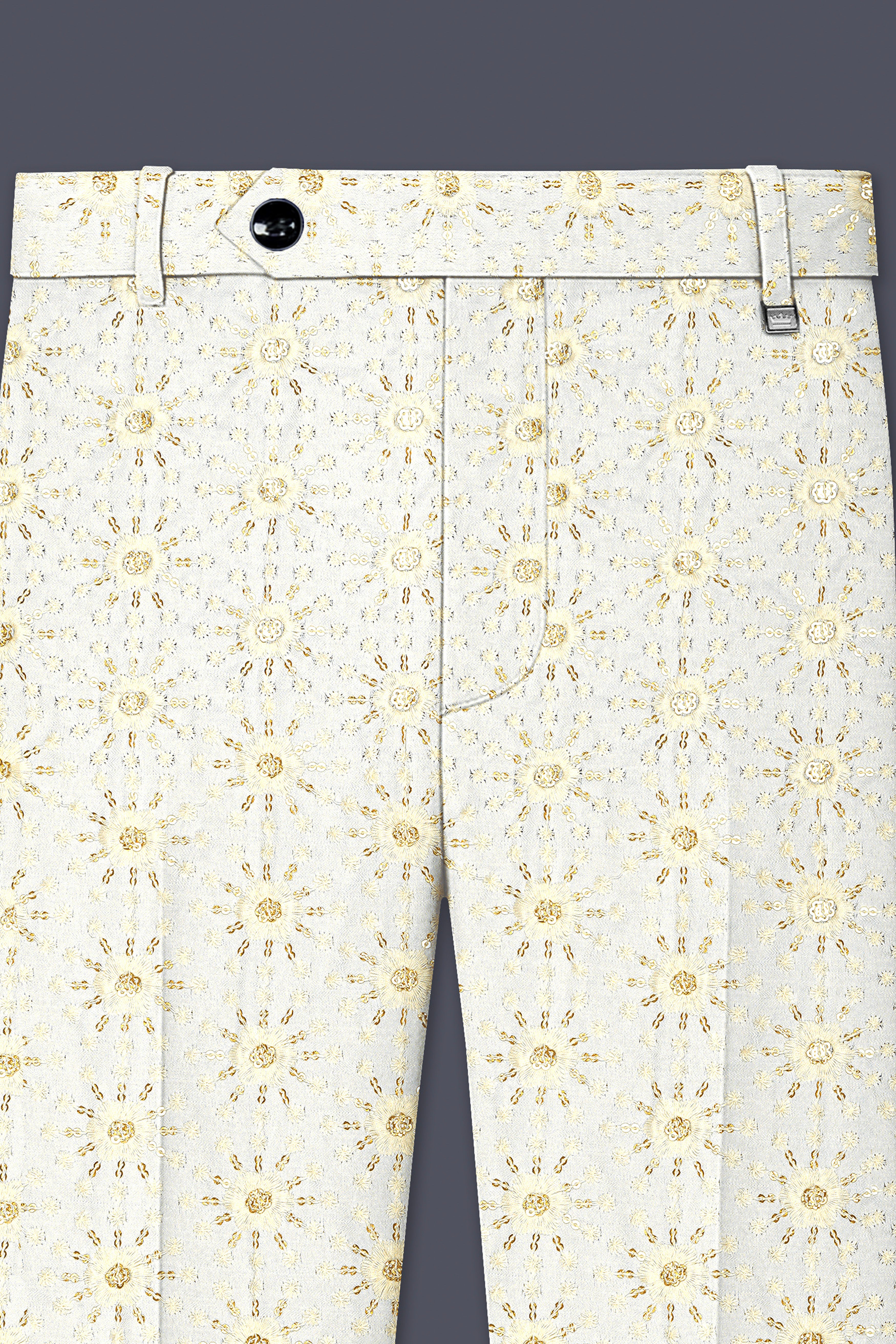 Viscara-Parchment Cream Embroidered Viscose Designer Tuxedo Suit