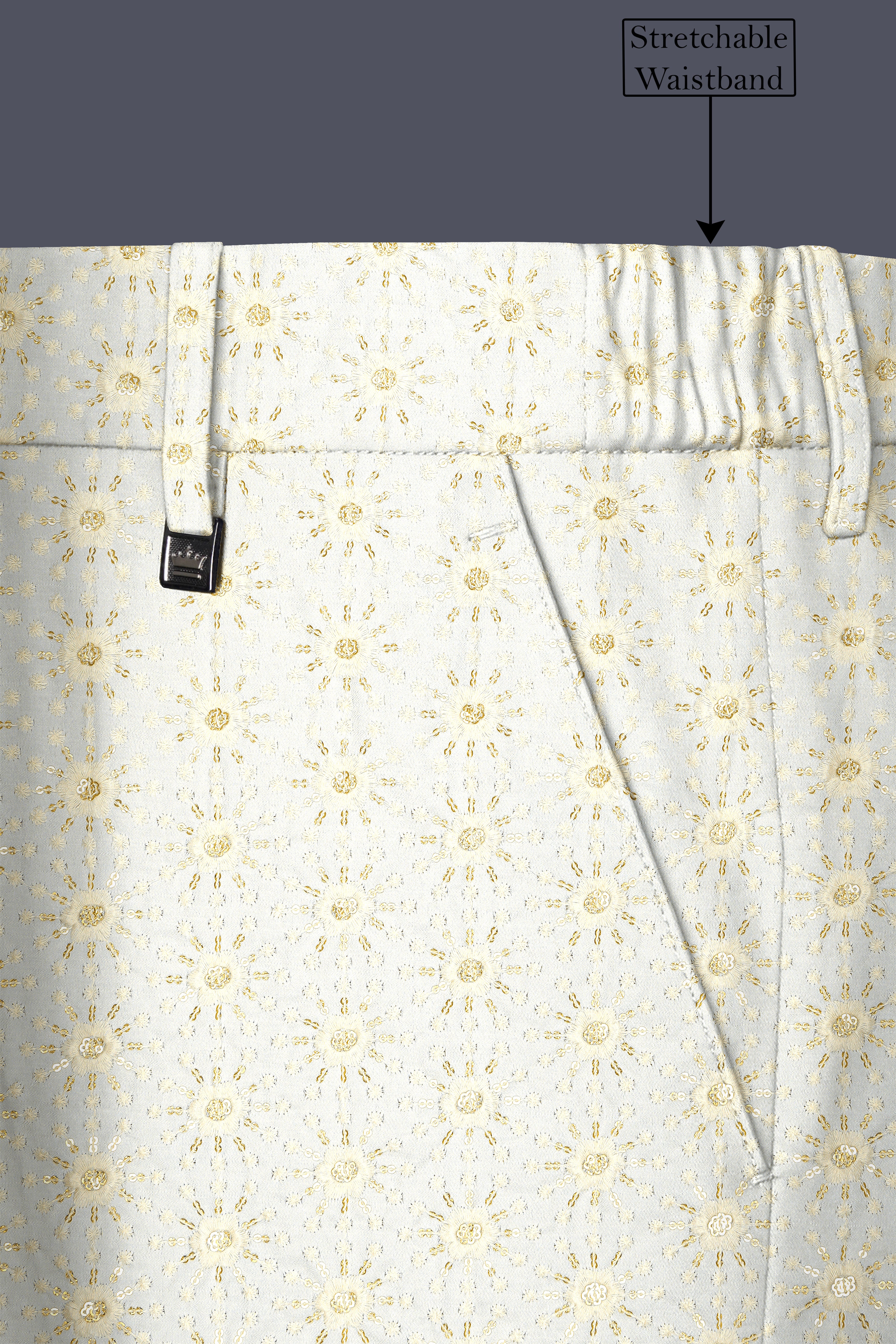 Viscara-Parchment Cream Embroidered Viscose Designer Tuxedo Suit