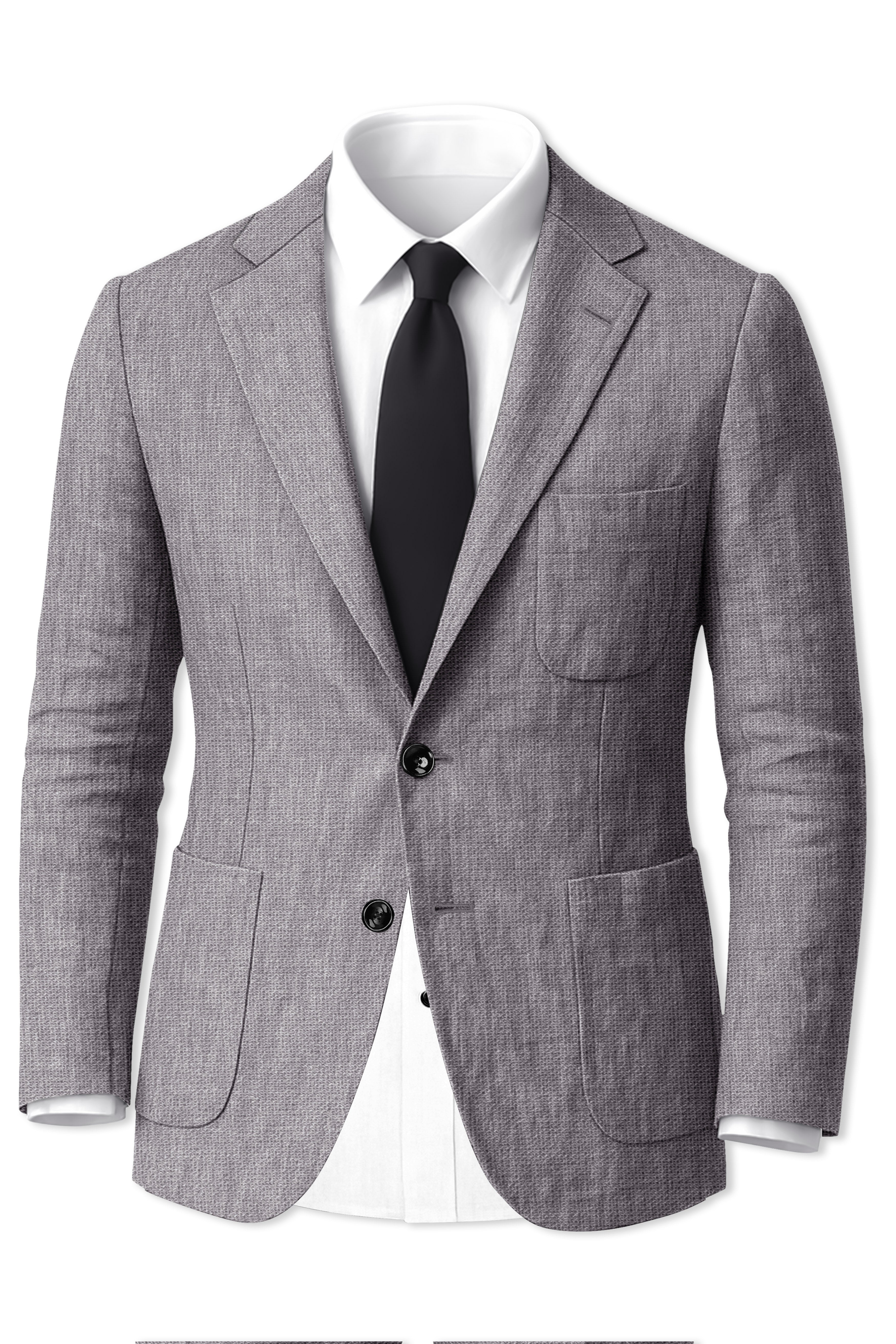 Cinerro-Monsoon Gray Luxurious Linen Single Breasted Sports Suit